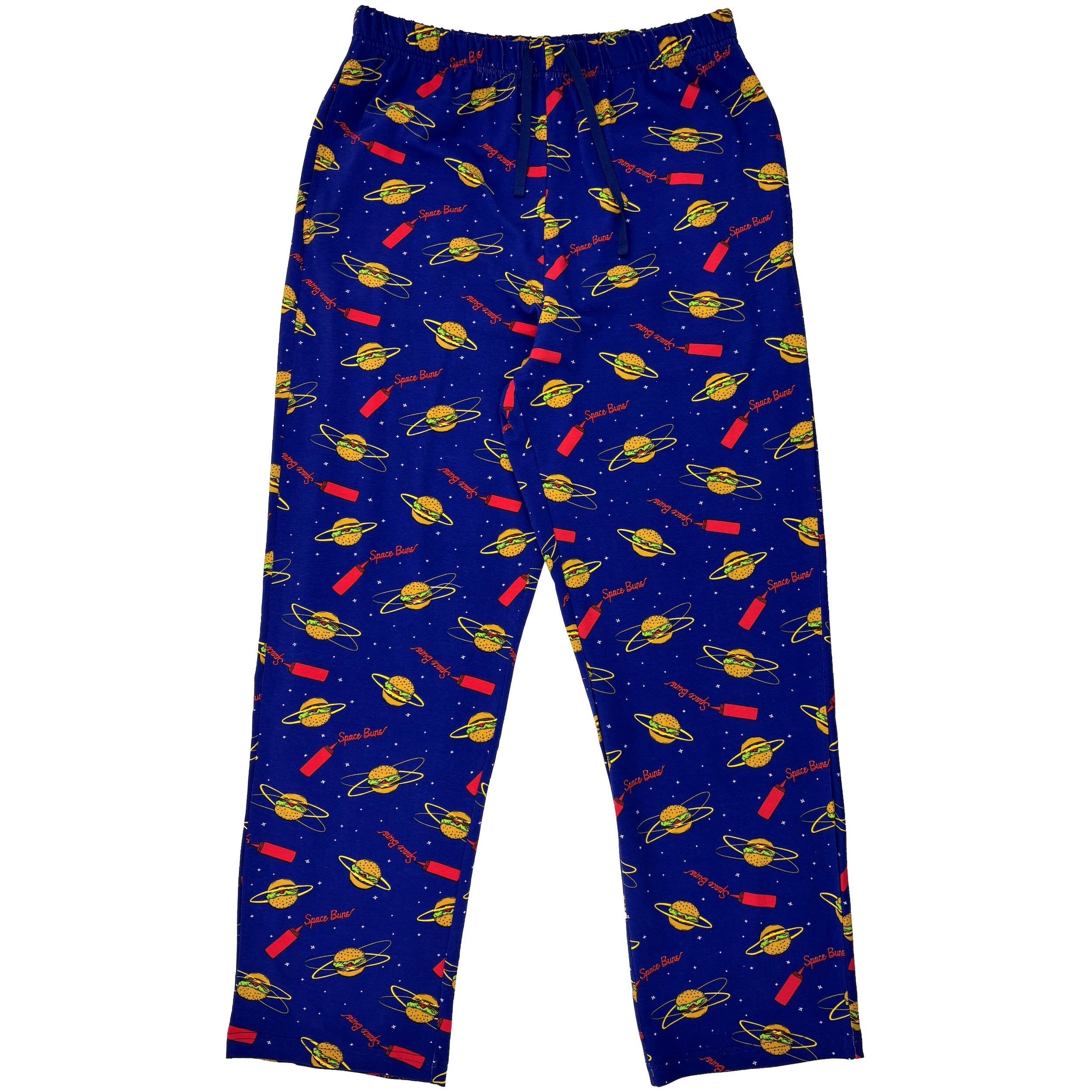 Men's Food Inspired Burgers in Space Print Cotton Pajama Sleep Pants