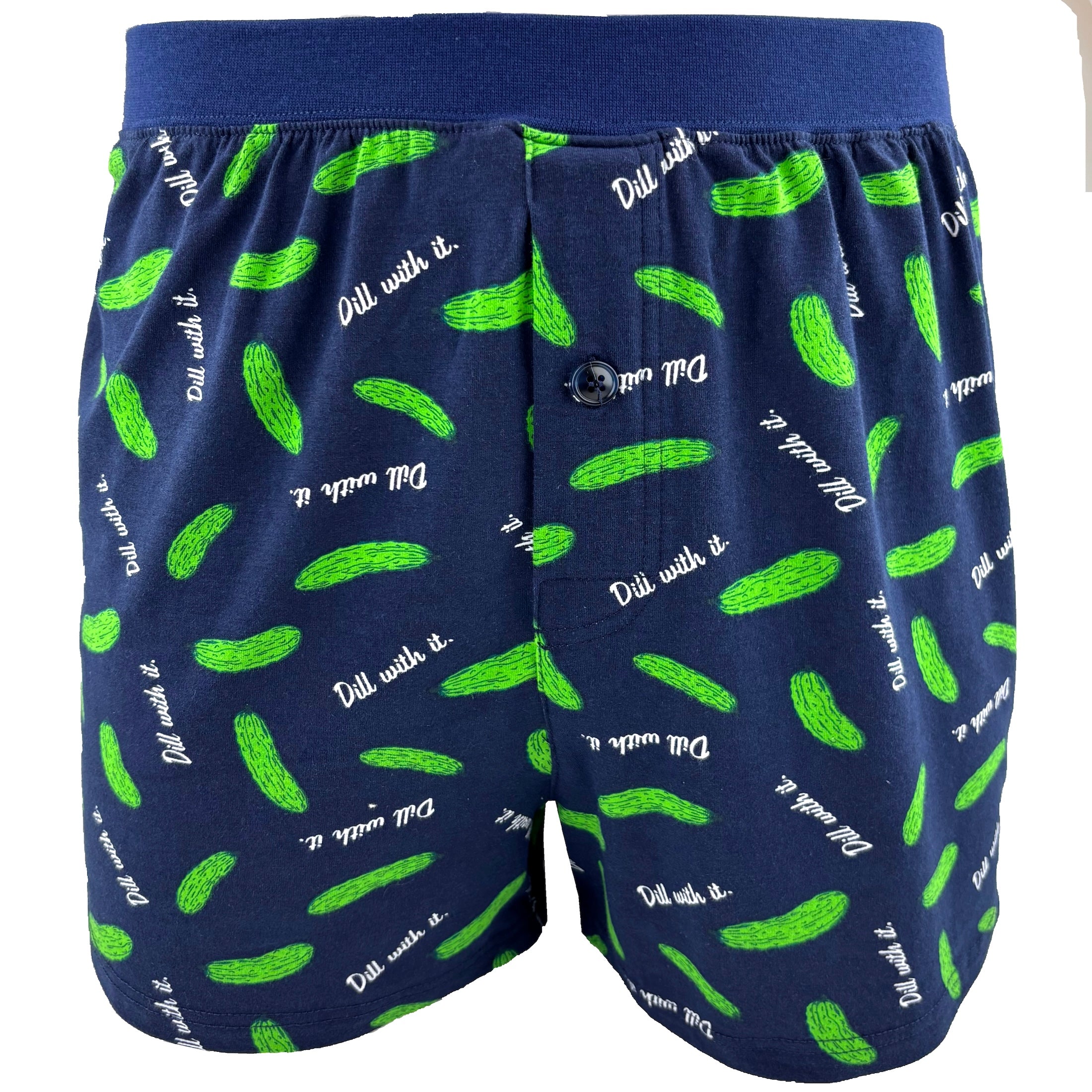 Men's Funny Novelty Print Dill Pickel Patterned Pajama Shorts