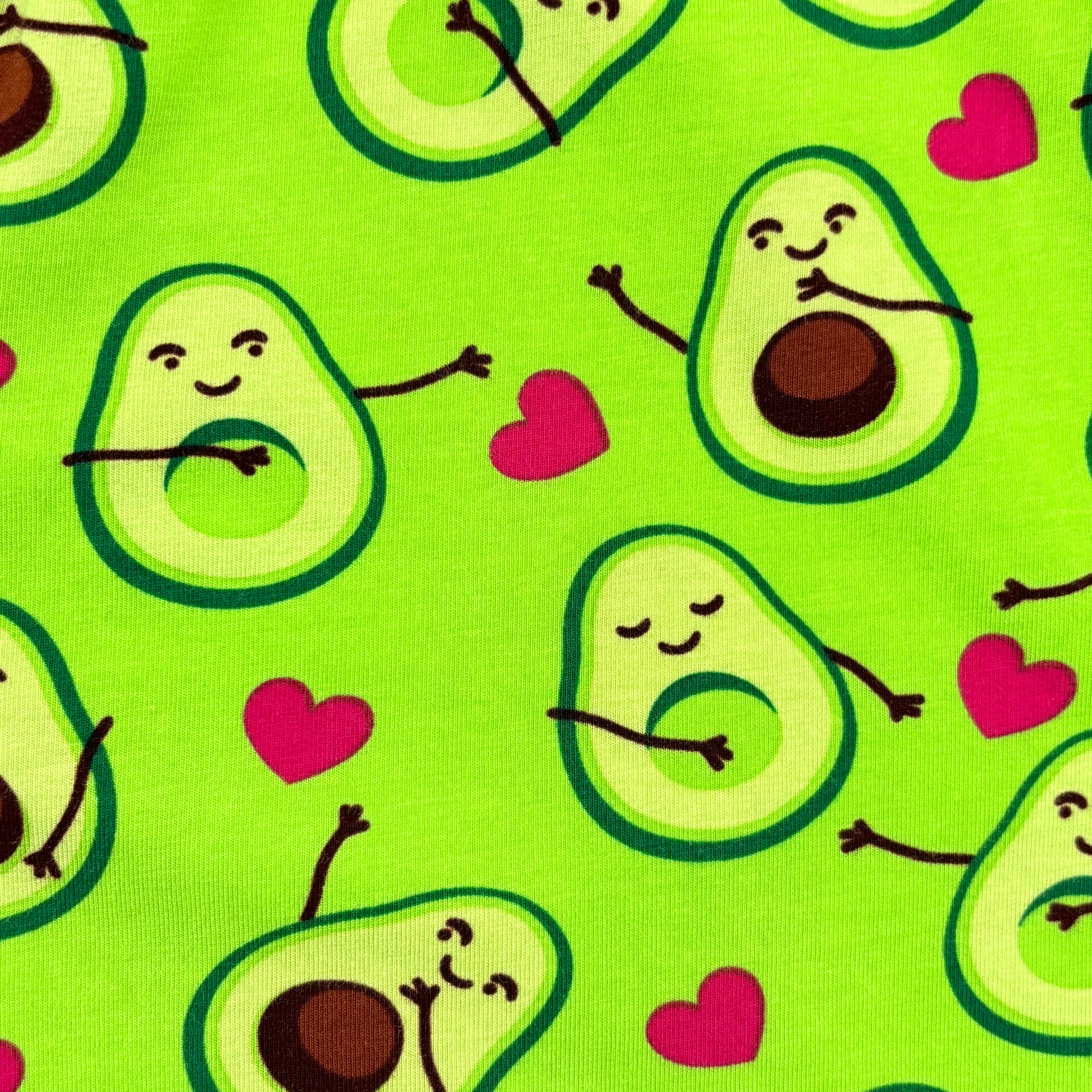 Men's Super Comfy Cartoon Avocados All Over Print Cotton Pajama Shorts