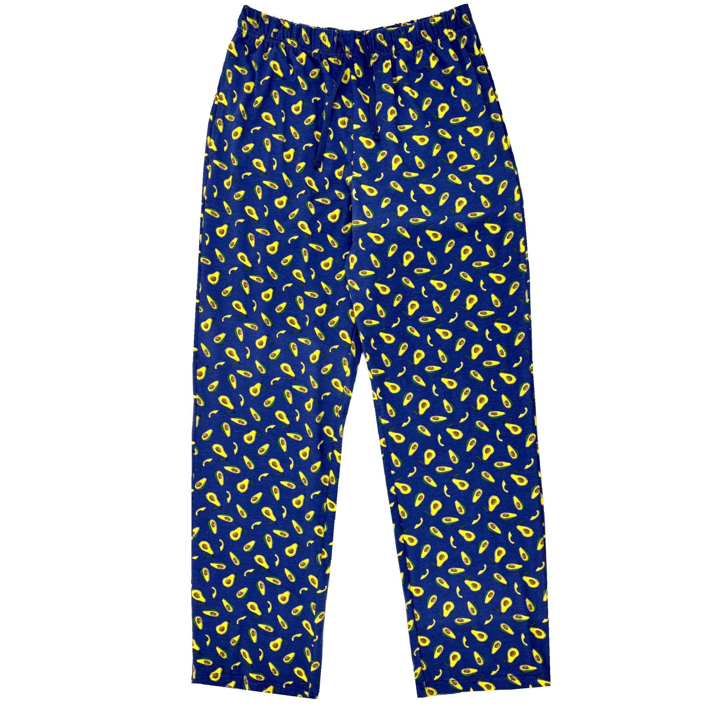 Men's Comfy Avocado Print Food Themed Long Cotton Pajama Pant Bottoms