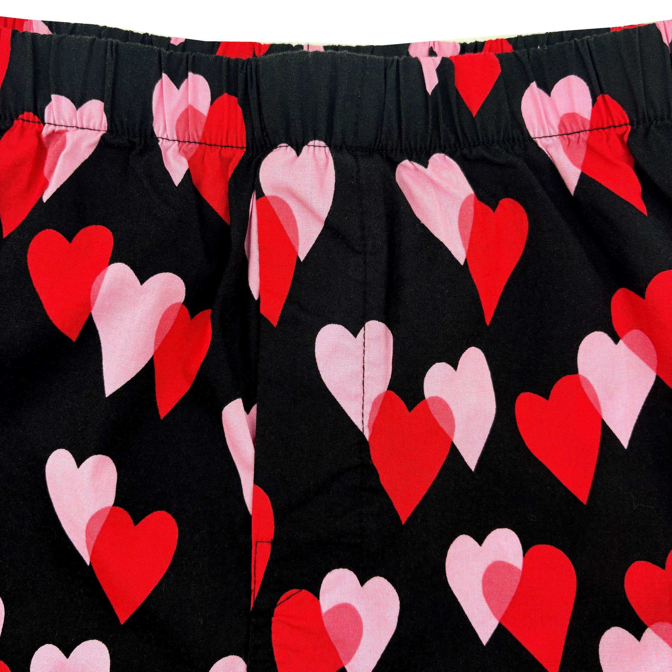 Men's Classy Heart Shaped All Over Print Cotton Boxer Shorts in Black