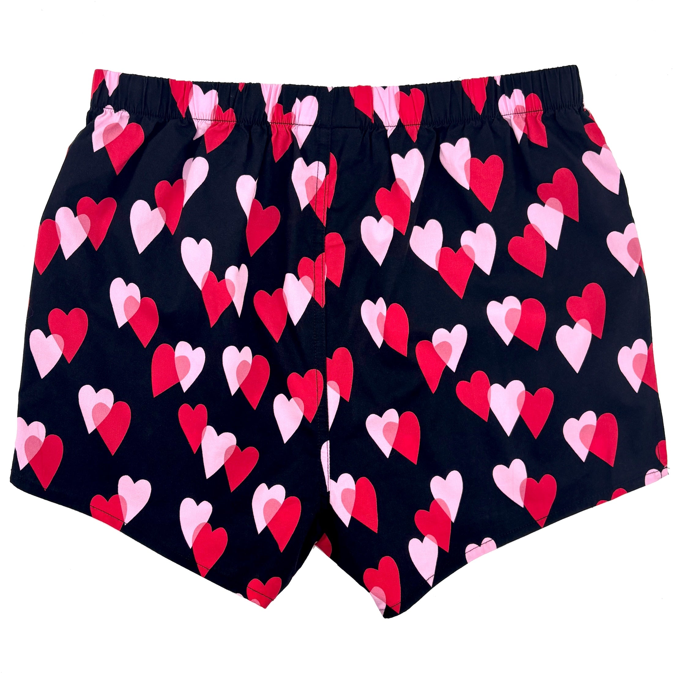 Men's Classy Heart Shaped All Over Print Cotton Boxer Shorts in Black