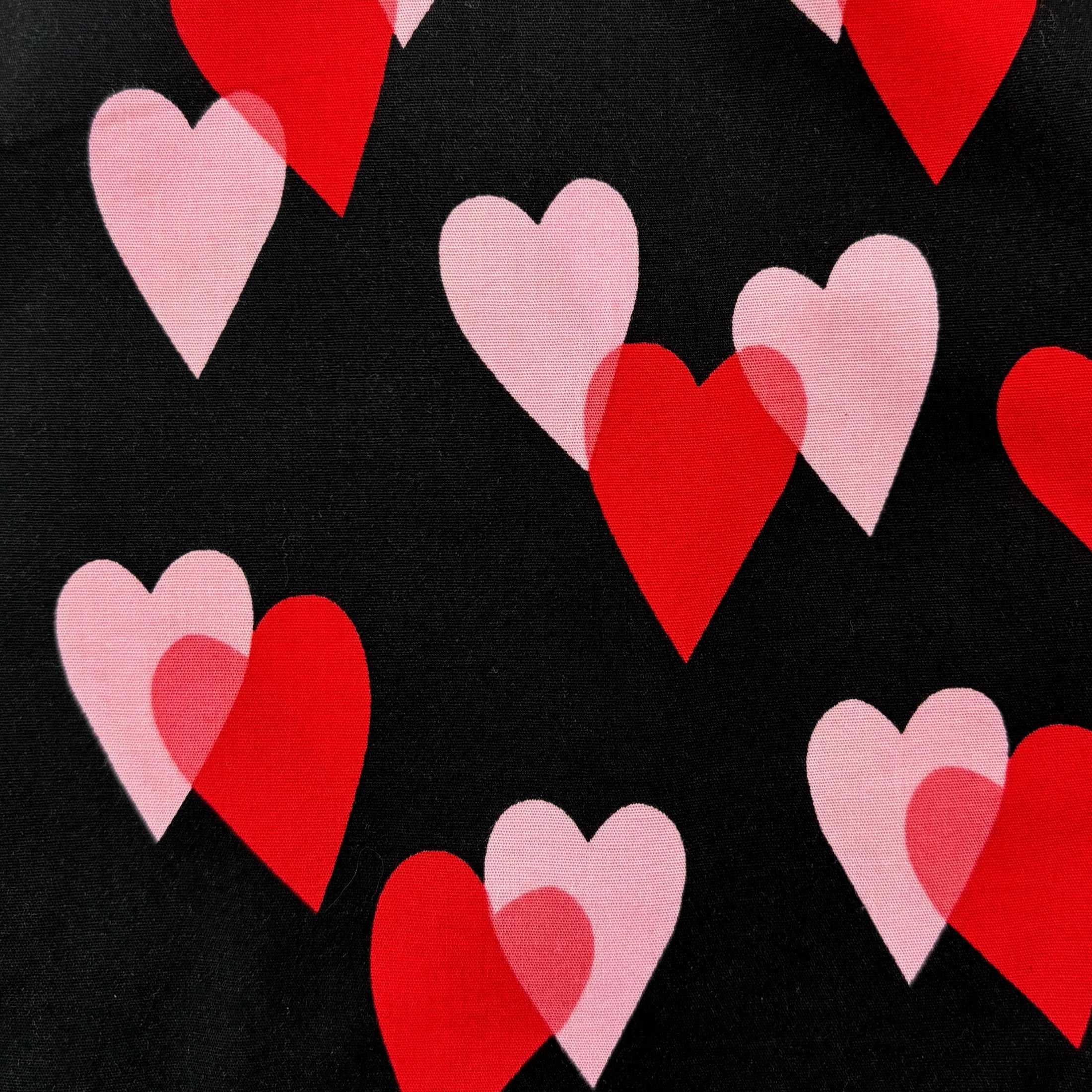 Men's Classy Heart Shaped All Over Print Cotton Boxer Shorts in Black