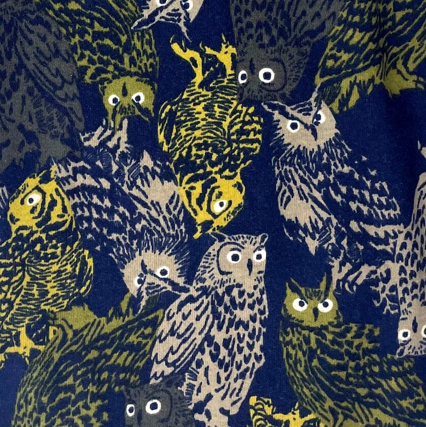 Men's Great Horned Owl Pattern Bird Themed Cotton Knit Pajama PJ Pants