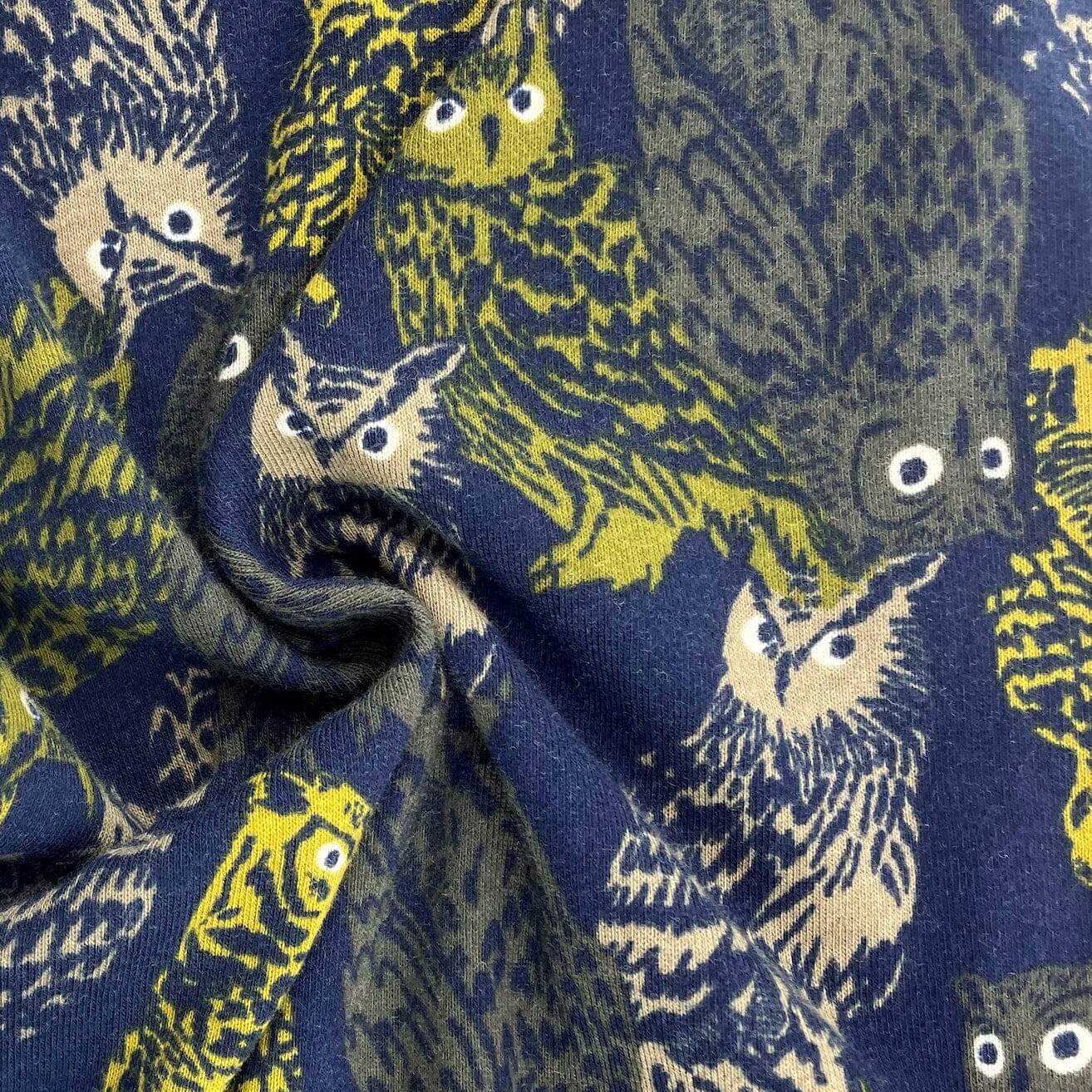 Men's Great Horned Owl Pattern Bird Themed Cotton Knit Pajama PJ Pants