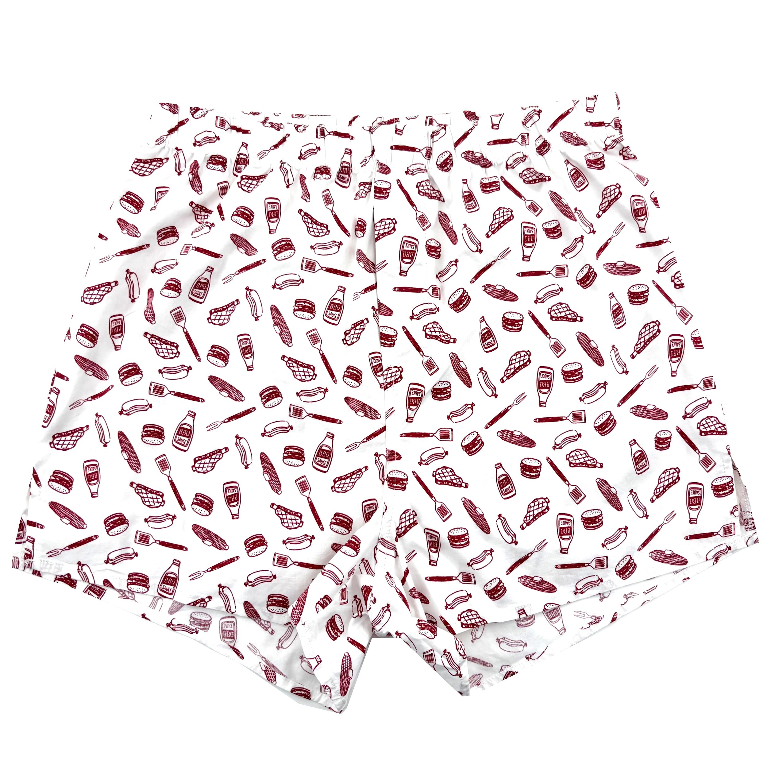 Men's Barbecue Themed Hotdogs & Buns All Over Print Boxer Shorts S-XXL
