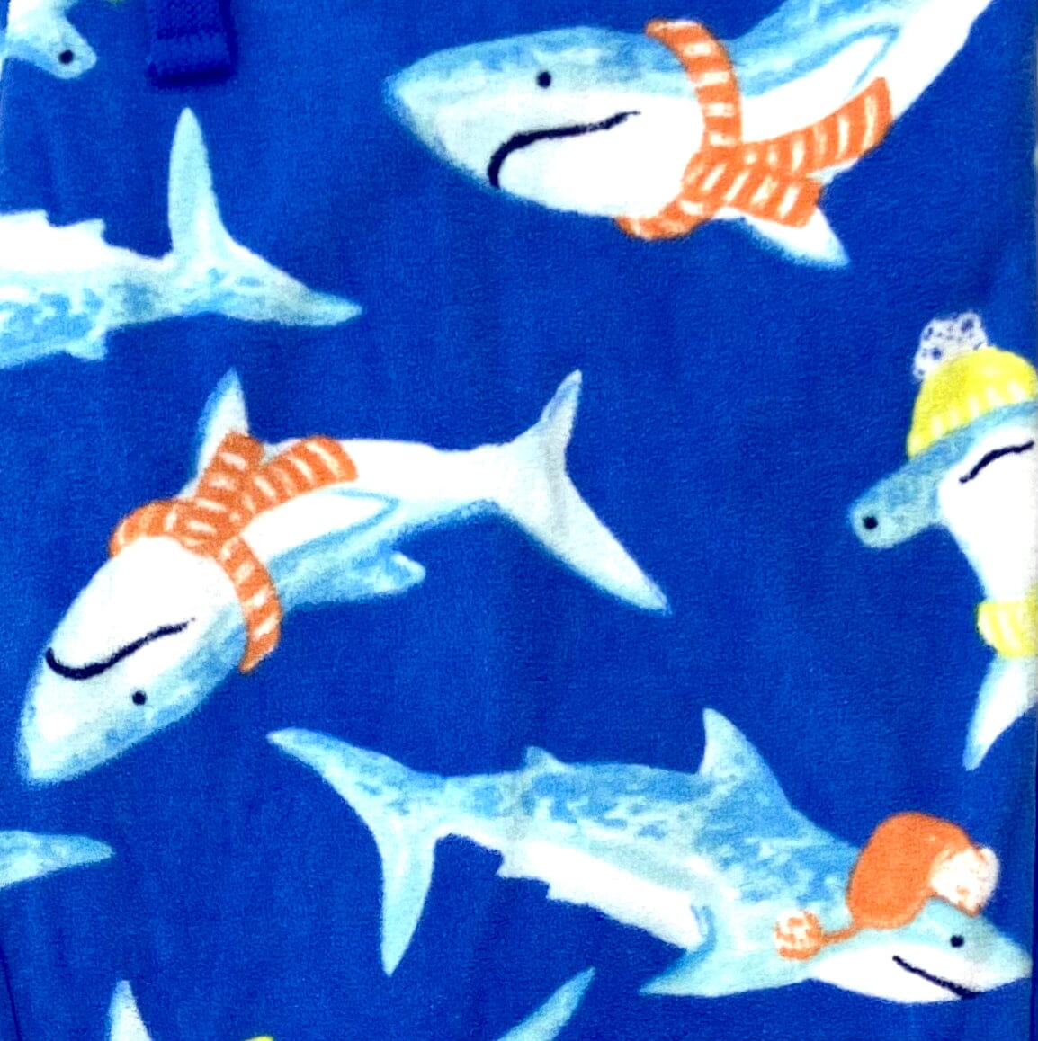 Men's Winter Cozy Fleece Pajama Pant Bottoms with Funny Shark Print