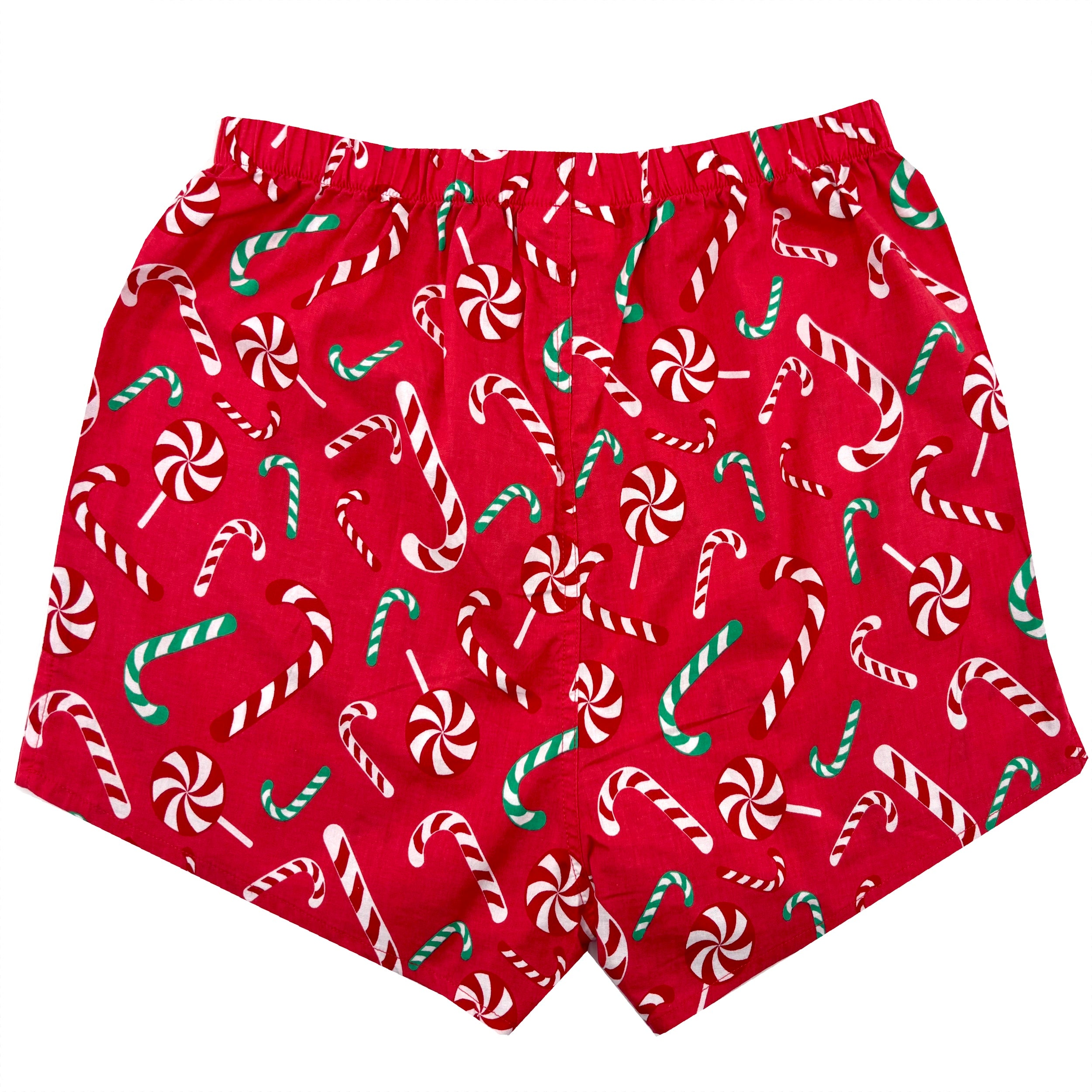 Men's Festive Candy Cane & Lollipop Print Cotton Novelty Boxer Shorts