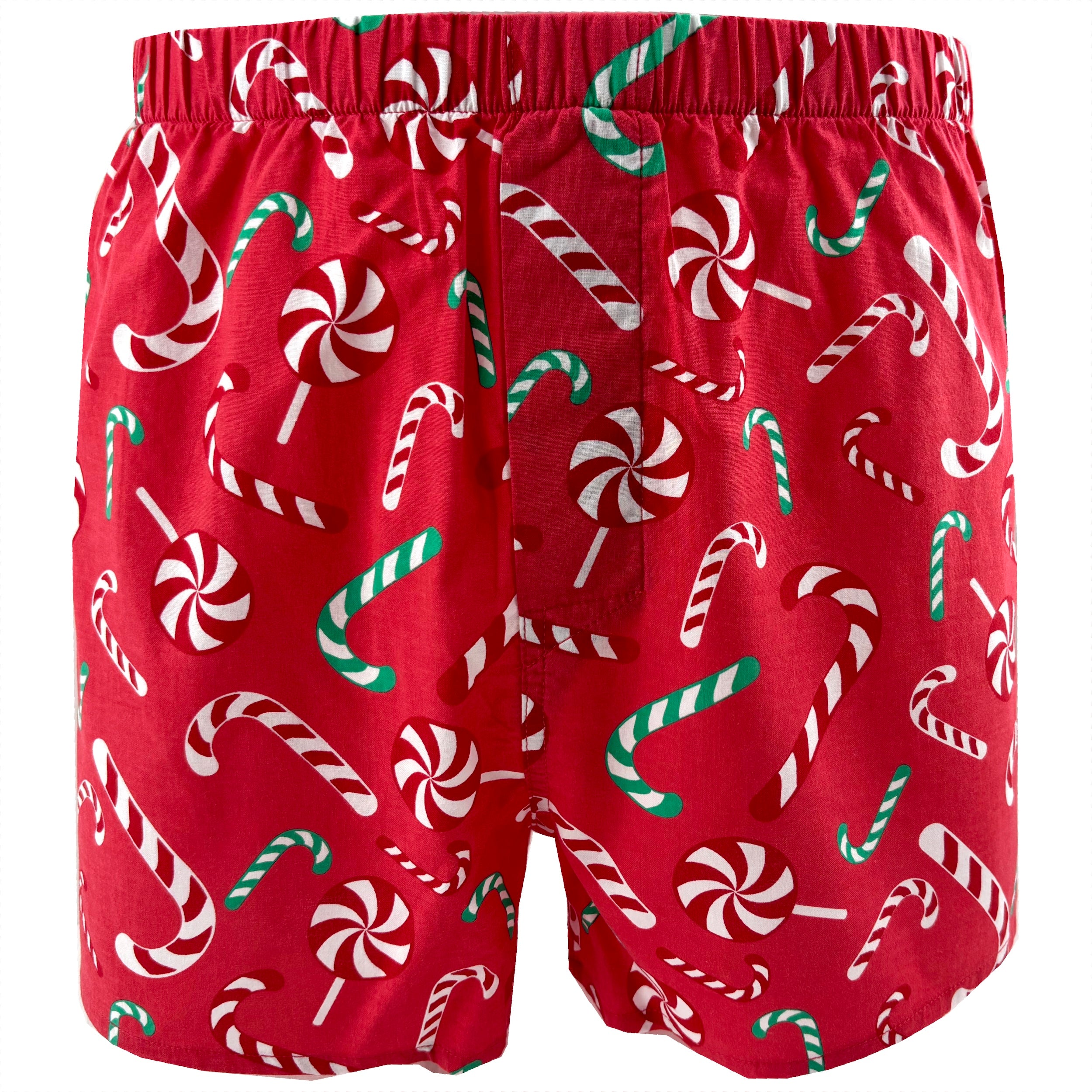 Men's Festive Candy Cane & Lollipop Print Cotton Novelty Boxer Shorts