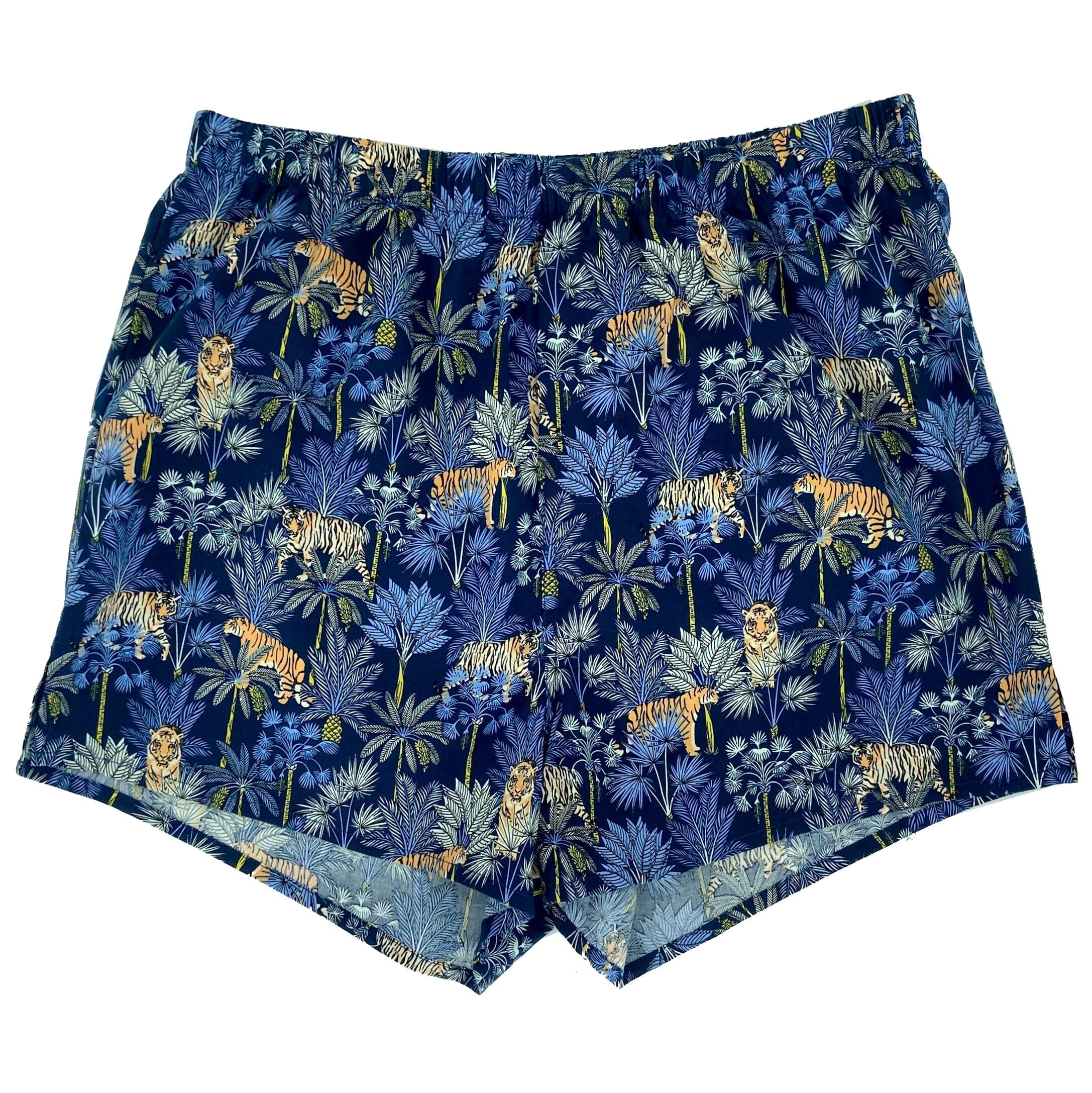 Men's Leafy Jungle Cat Tiger All Over Print Soft Cotton Boxer Shorts