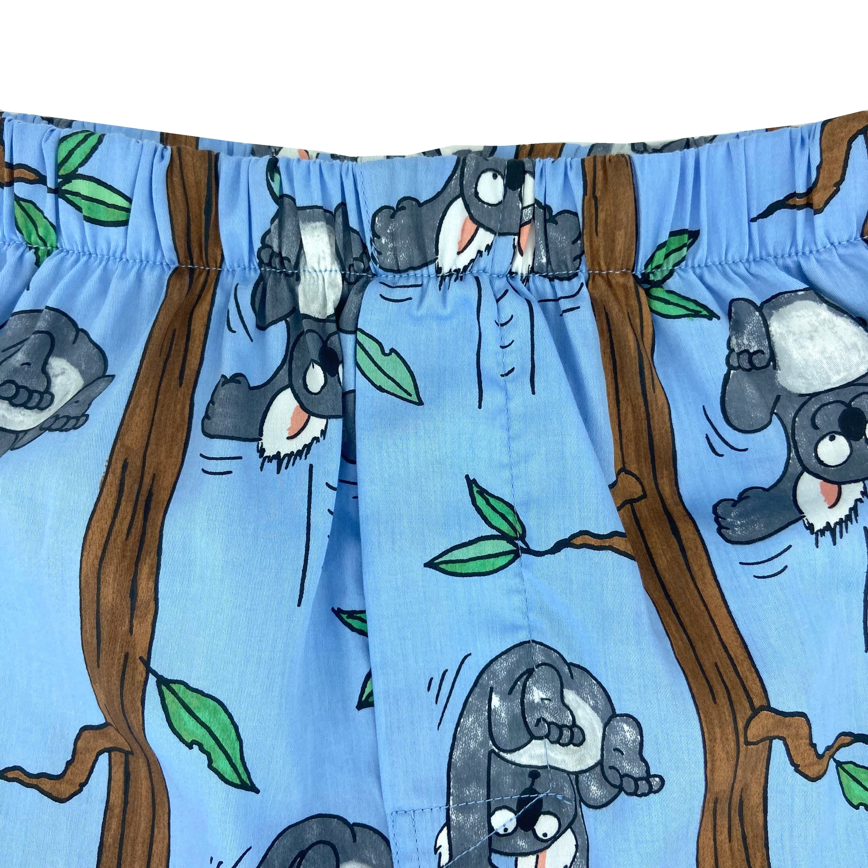 Men's Light Blue Koala Bear Patterned Novelty Boxer Shorts Underwear
