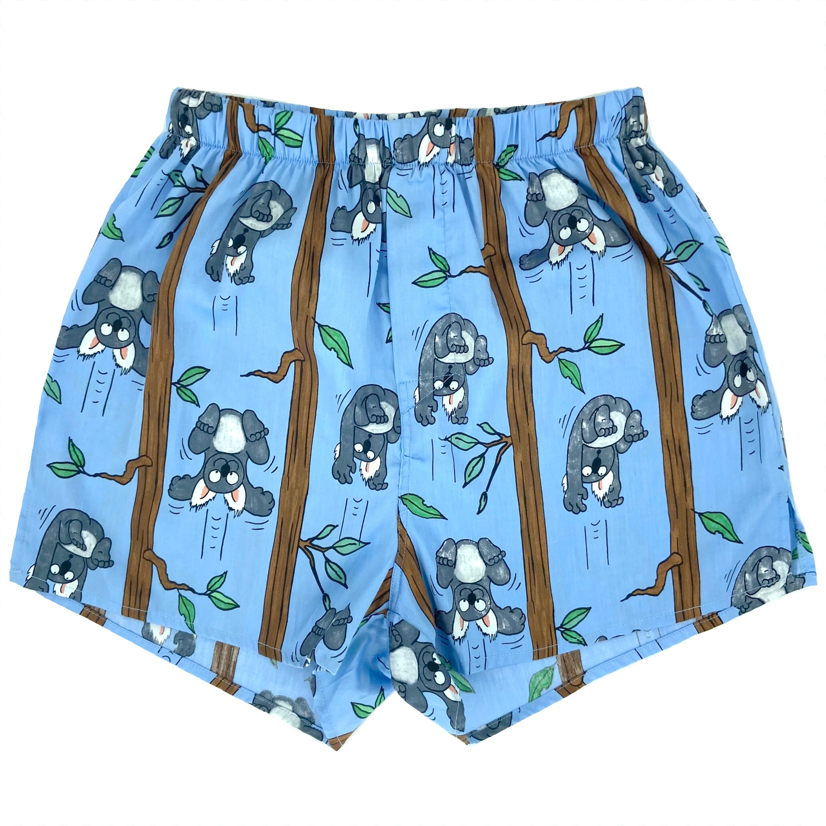 Men's Light Blue Koala Bear Patterned Novelty Boxer Shorts Underwear