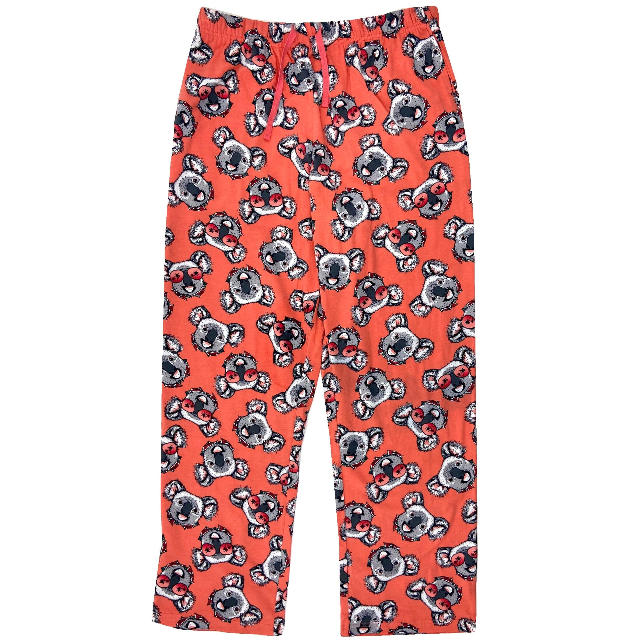 Men's Koala Bear Patterned Cotton Knit Novlety Print Pajama PJ Pants