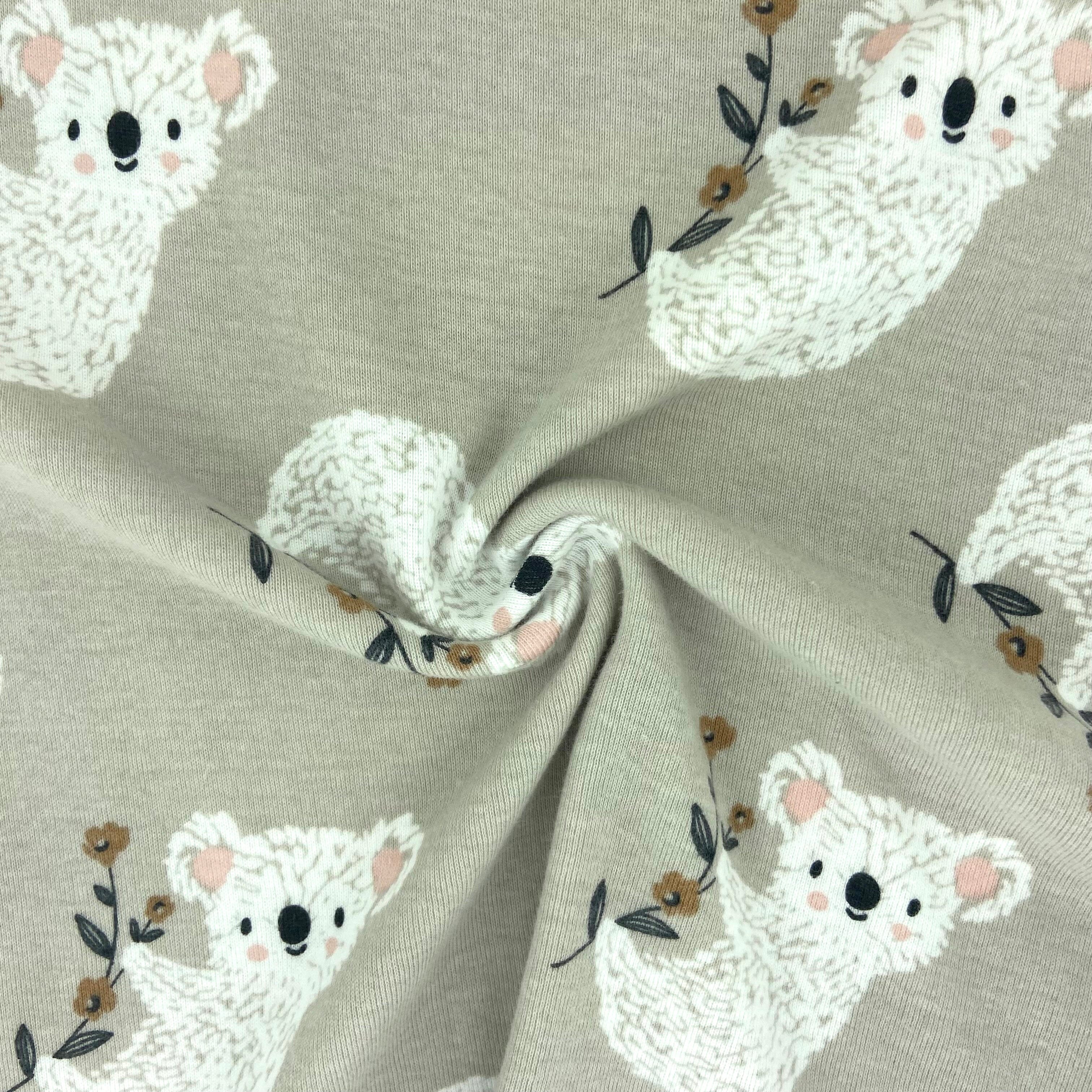 Womens Soft Cotton Crew Round Neck T-Shirt with Koala Pattern All Over