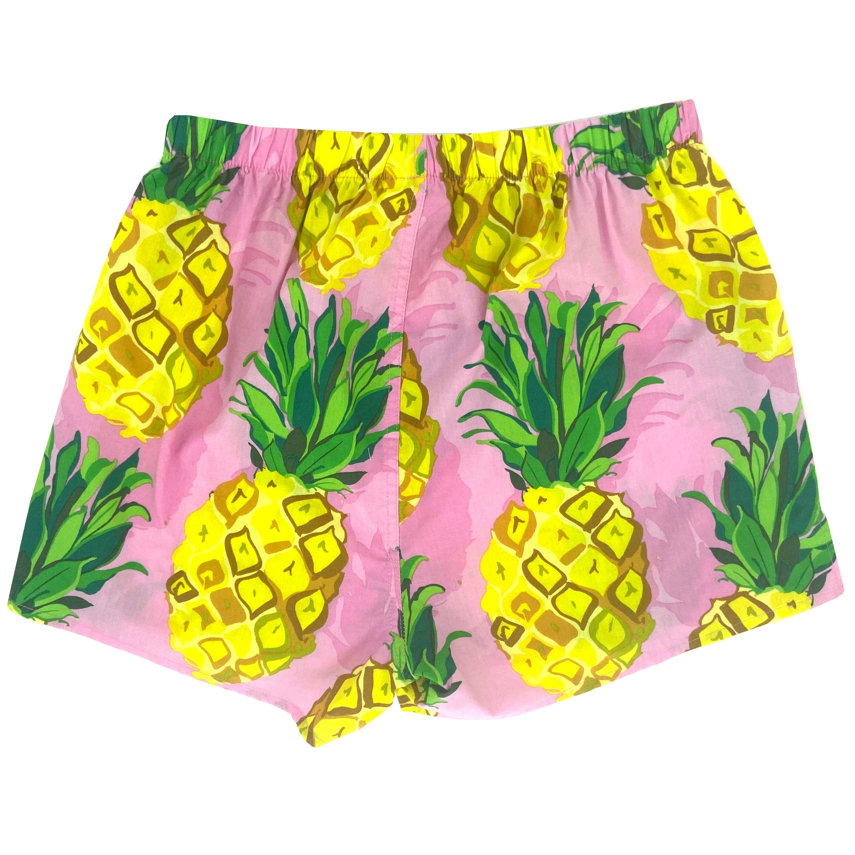 Bright Pink Tropical Fruity Pineapple Patterned Boxer Shorts for Men