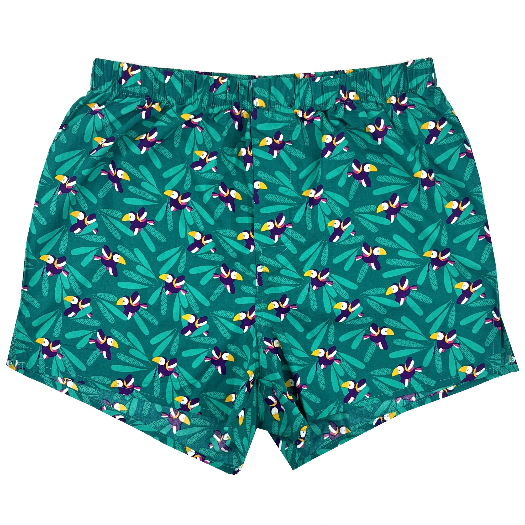 Men's Vibrant Toucan Bird Animal Patterned Cotton Boxer Shorts S-XXL