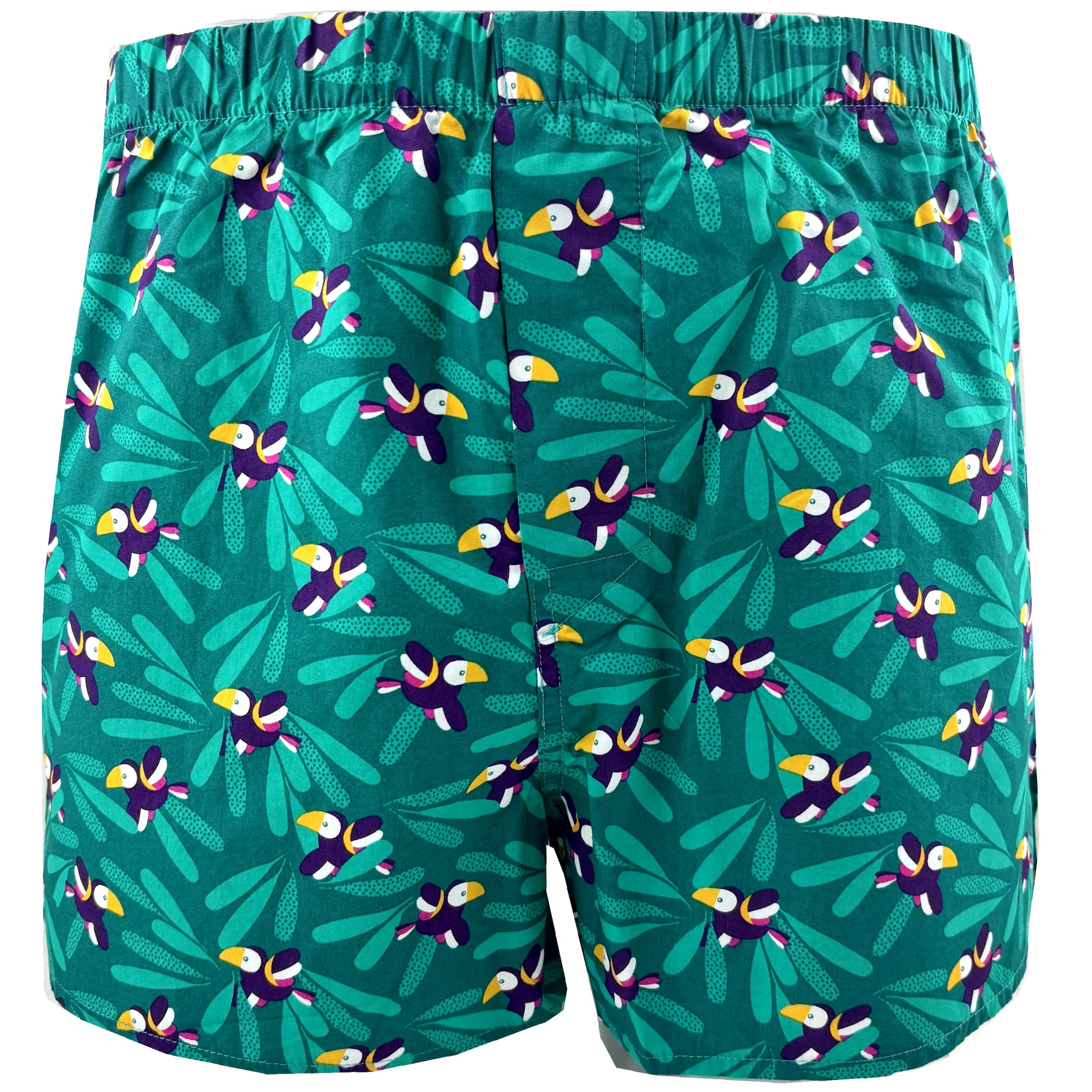 Men's Vibrant Toucan Bird Animal Patterned Cotton Boxer Shorts S-XXL