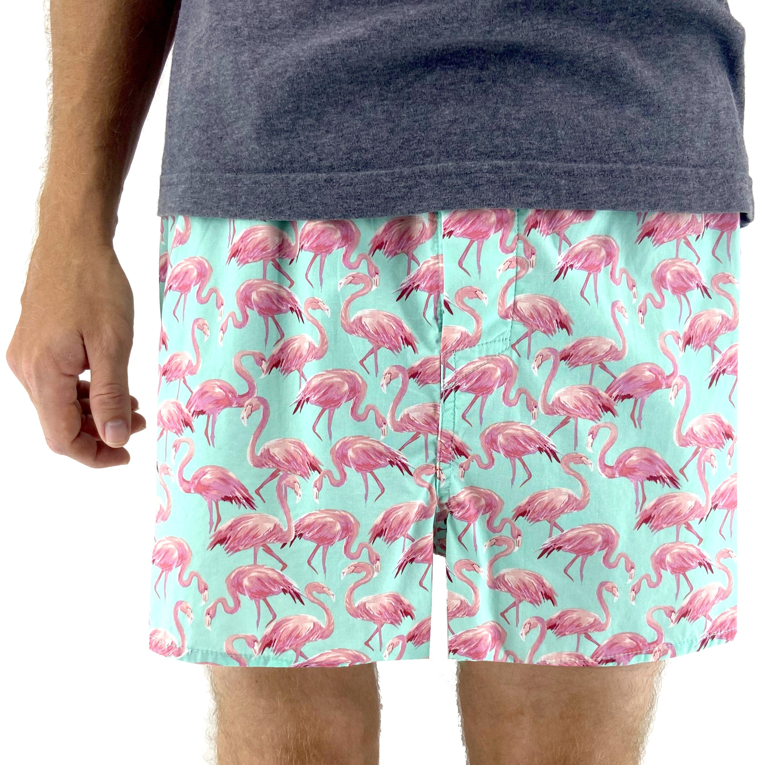 Men's Cotton Boxer Shorts with Limited Edition Flamingo All Over Print