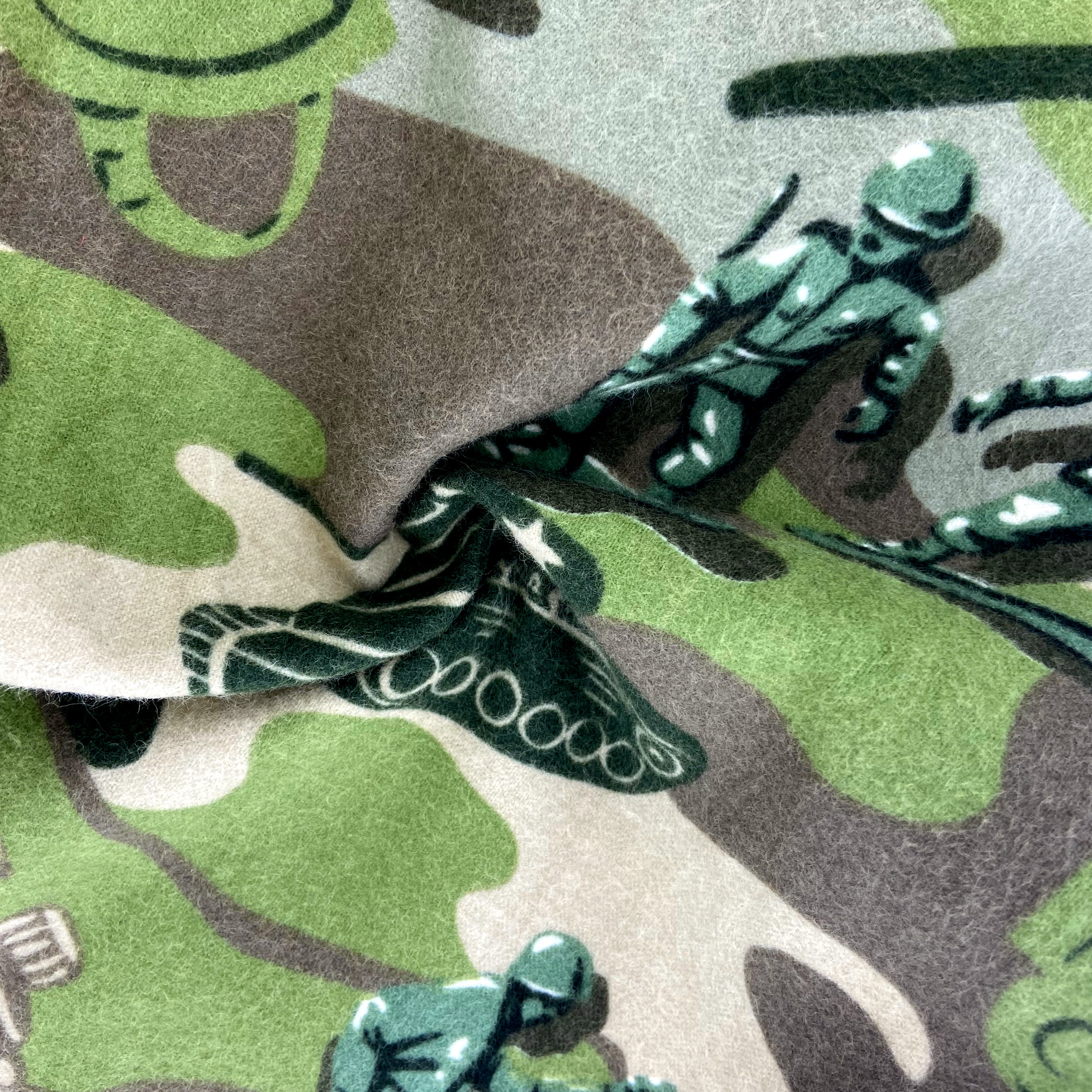 Men's Little Green Army Toy Soldiers Patterned Long Flannel PJ Bottoms