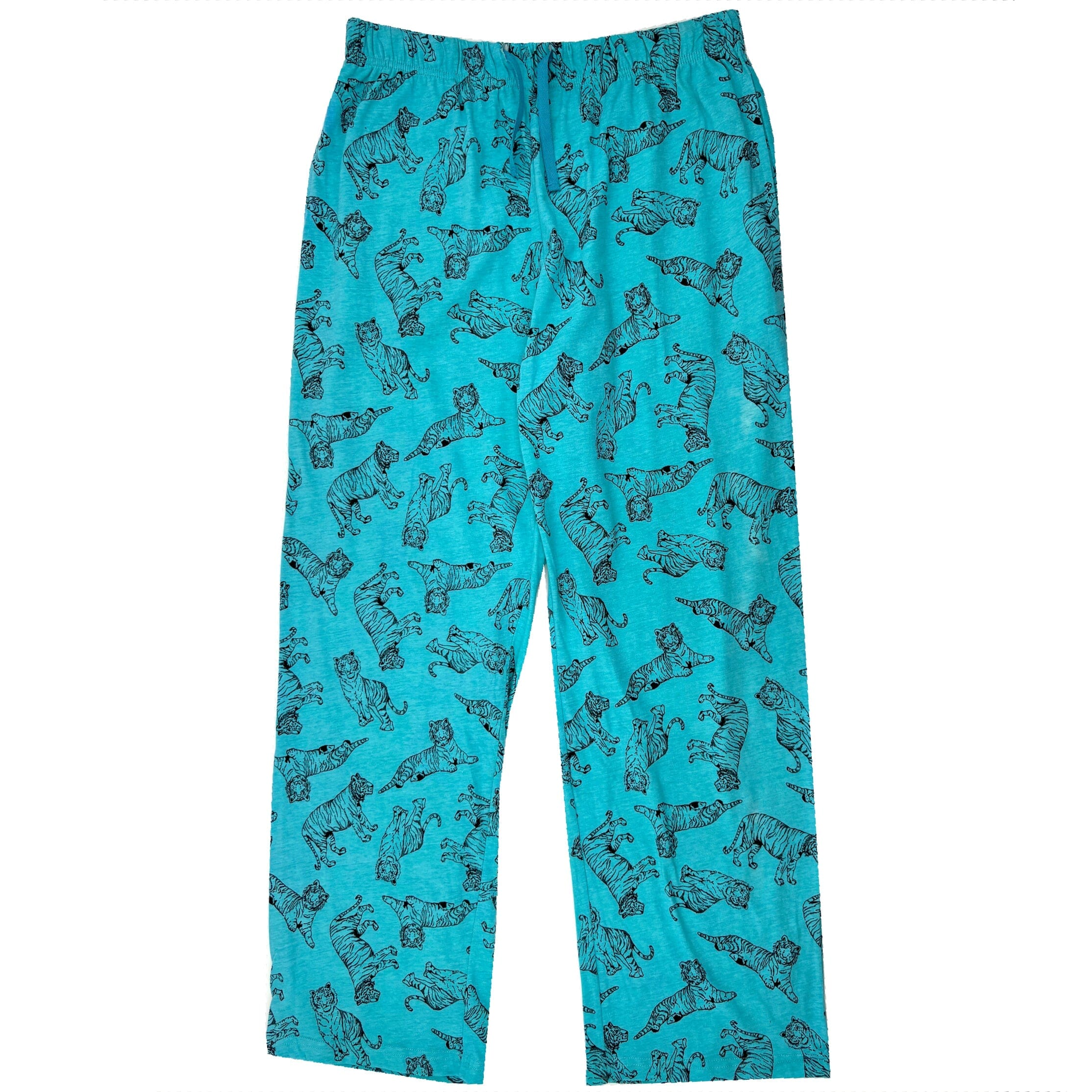 Men's Animal Themed Tiger Novelty Print Cotton Pajama PJ Pant Bottoms