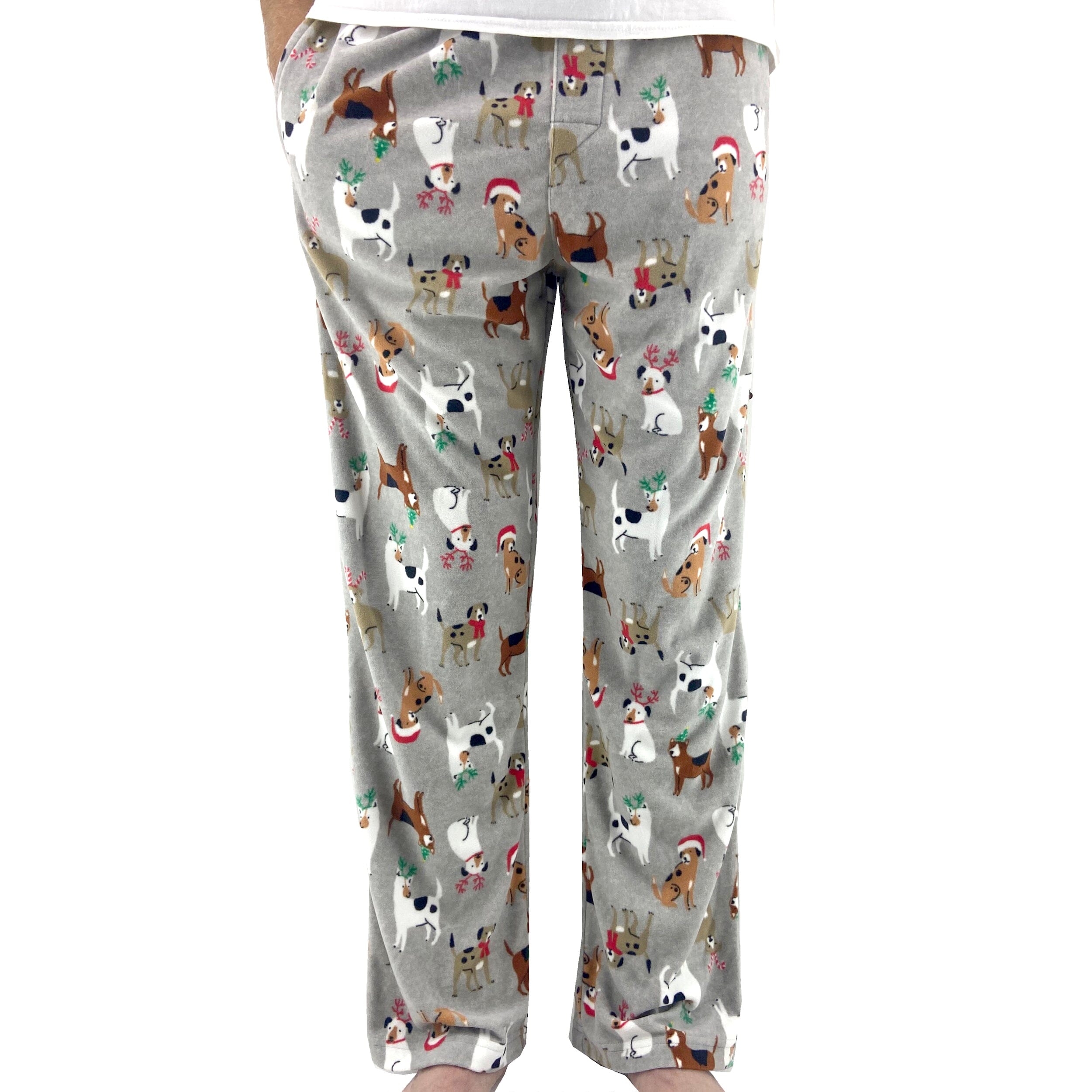 Dog Pajama Pants For Men. Adult Puppy Dog Print Long Sleep Bottoms