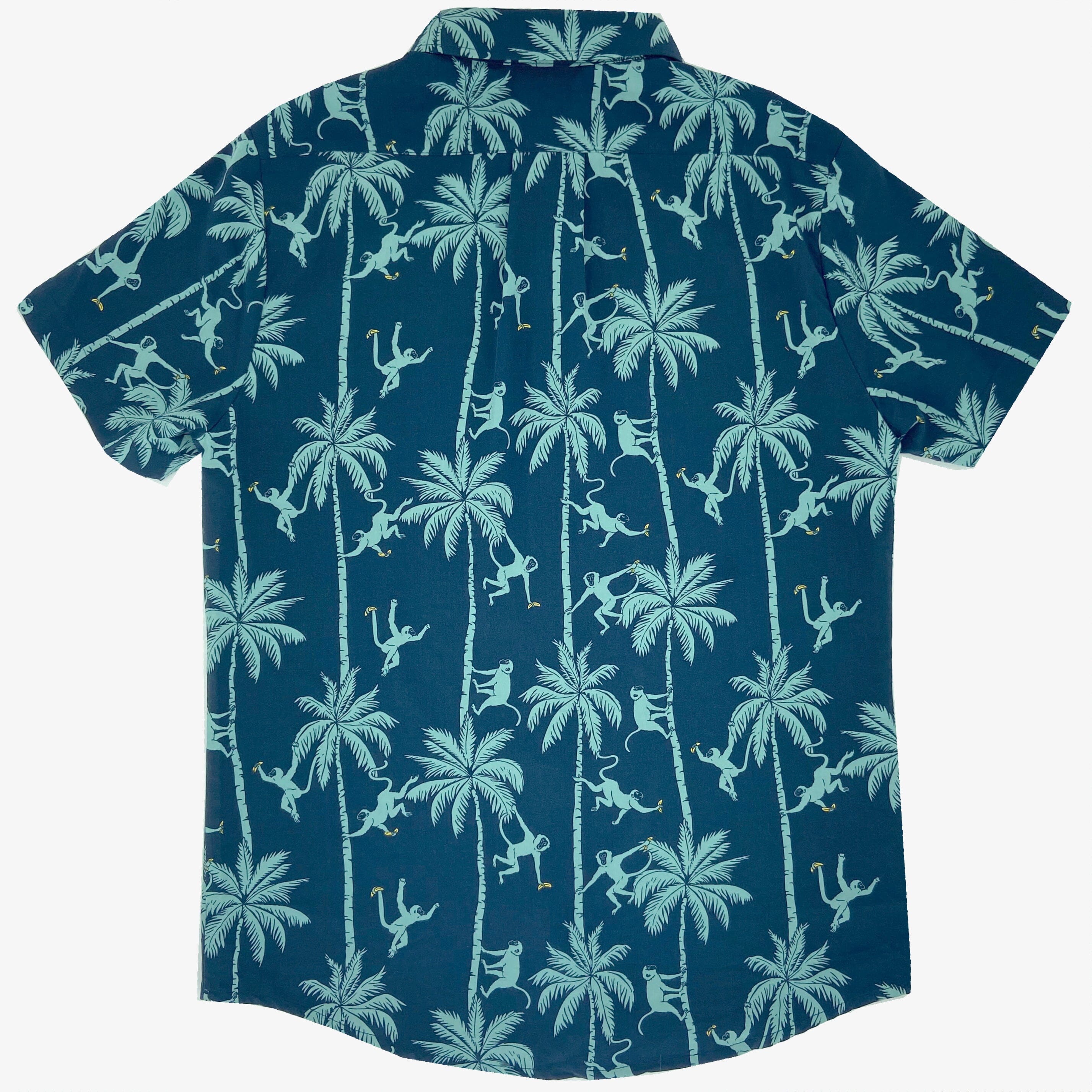 Buy Men's Short Sleeve Button Down Hawaiian Shirts with Monkey All Over Print