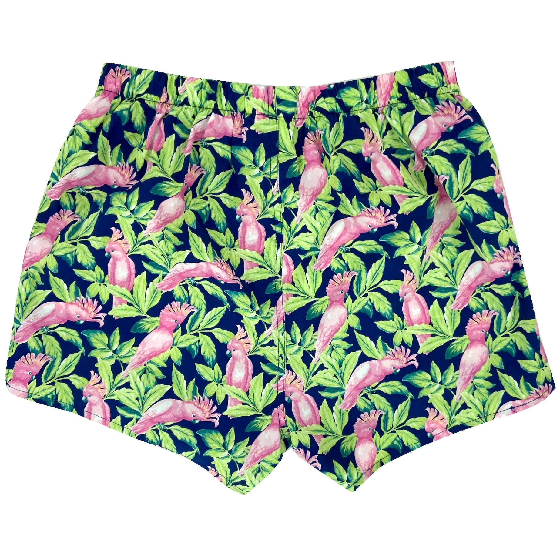 Colorful Tropical Bright Pink Cockatoo Bird Patterned Boxer Shorts