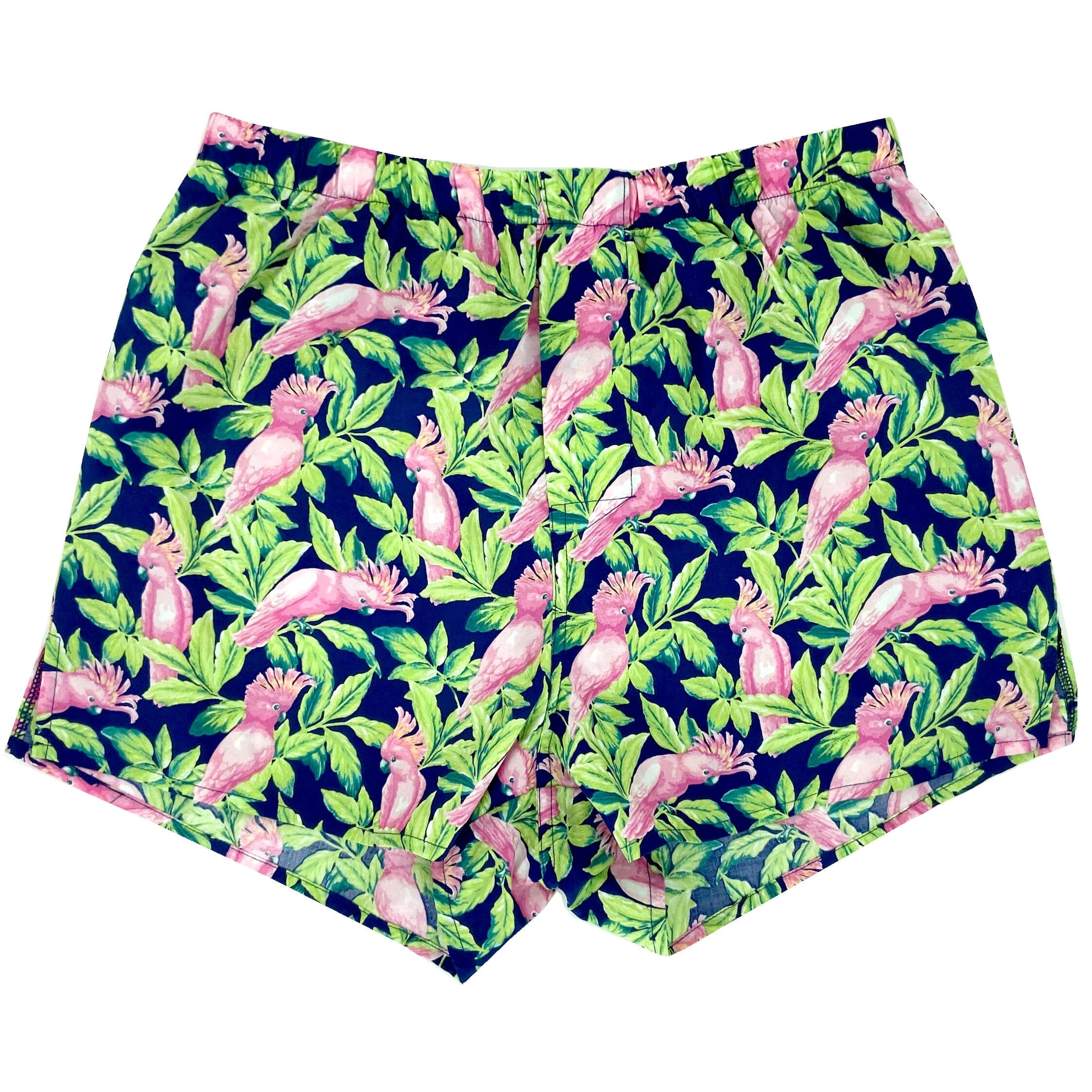 Colorful Tropical Bright Pink Cockatoo Bird Patterned Boxer Shorts