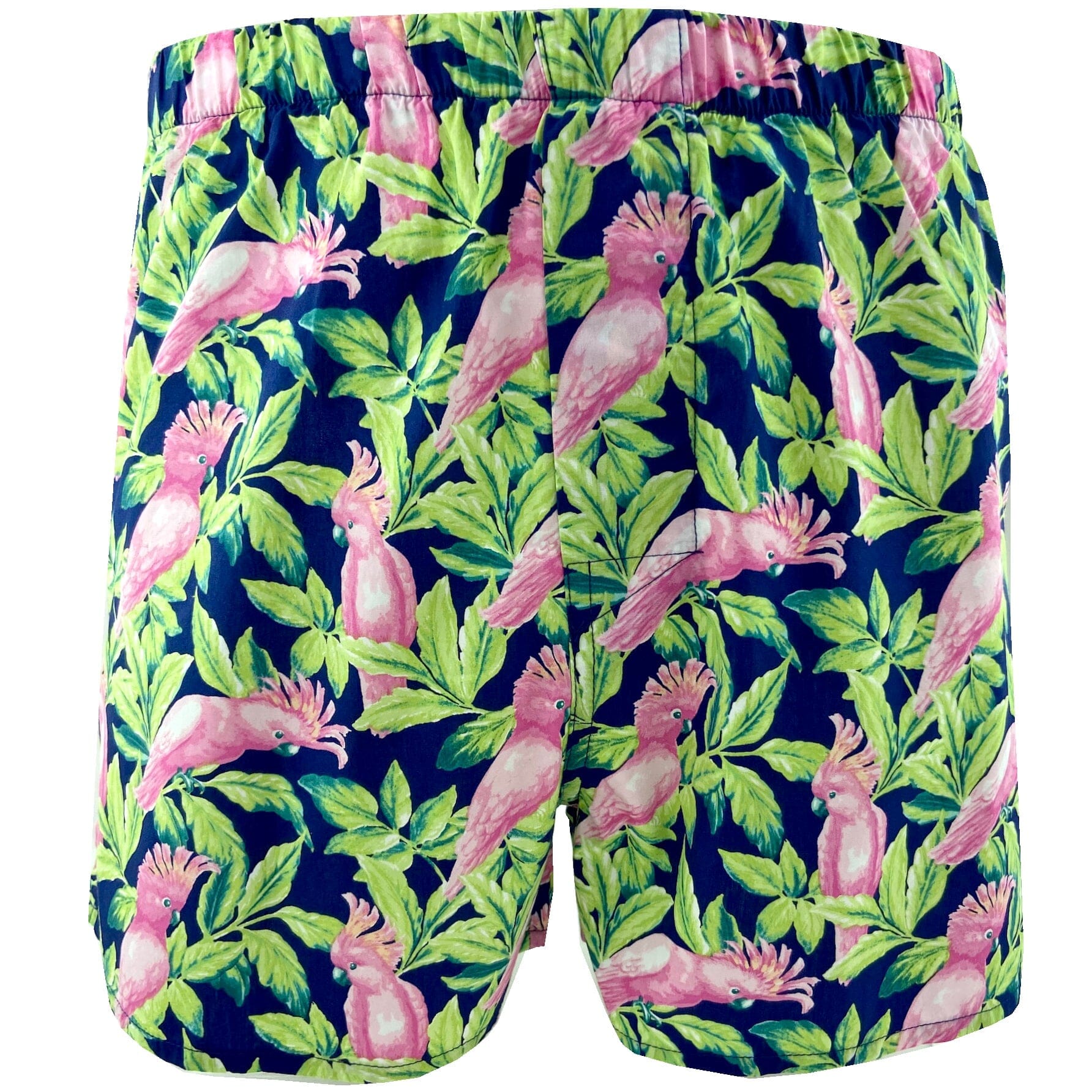 Colorful Tropical Bright Pink Cockatoo Bird Patterned Boxer Shorts