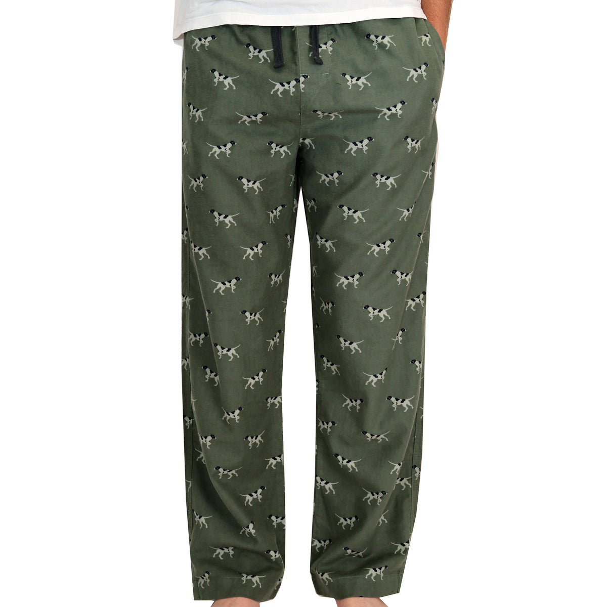 Spotted Dog Pajama Pants For Men. Comfy Mens Dog Lounge Pant