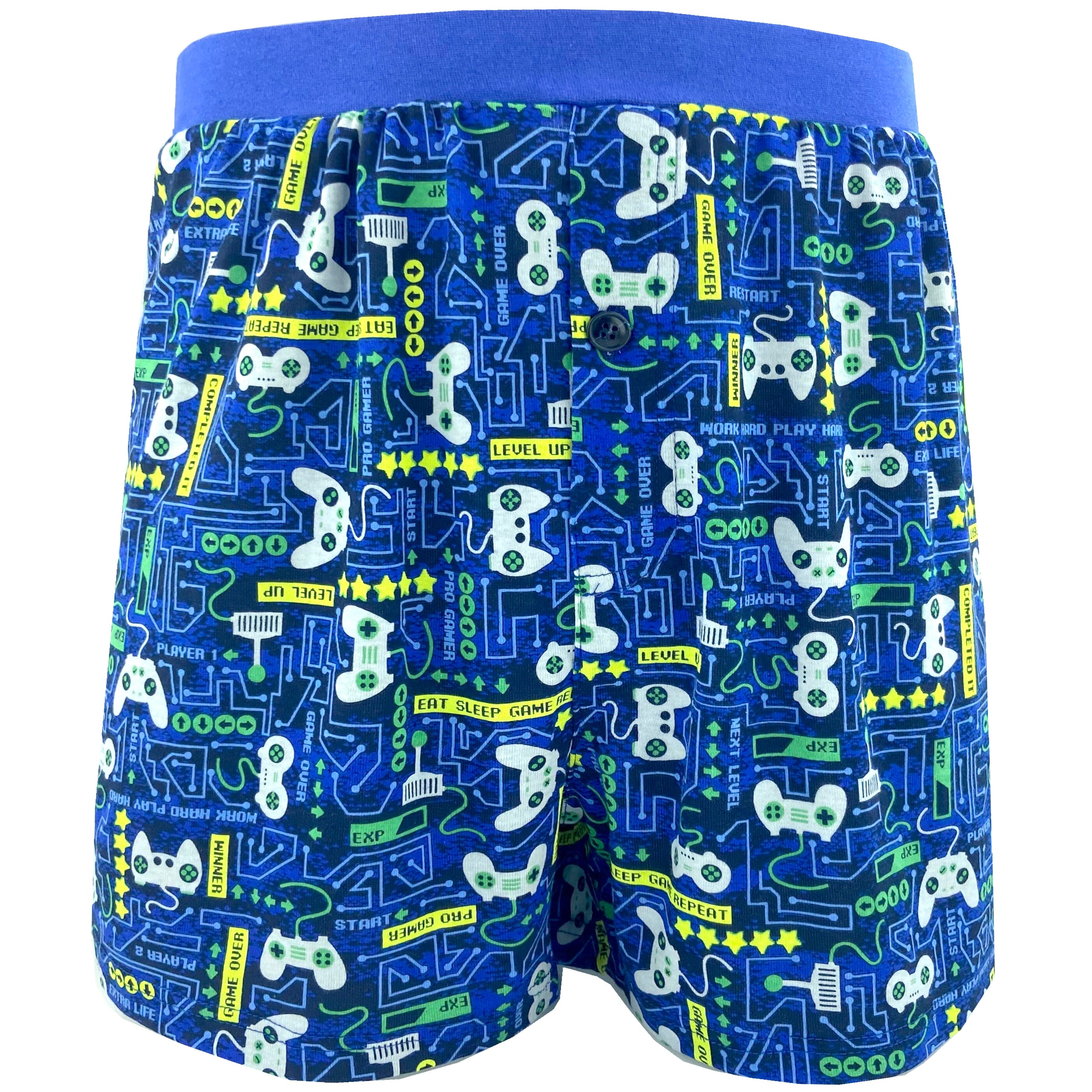 Men's Retro Game Console Print Soft Cotton Knit Pyjama Lounge Shorts