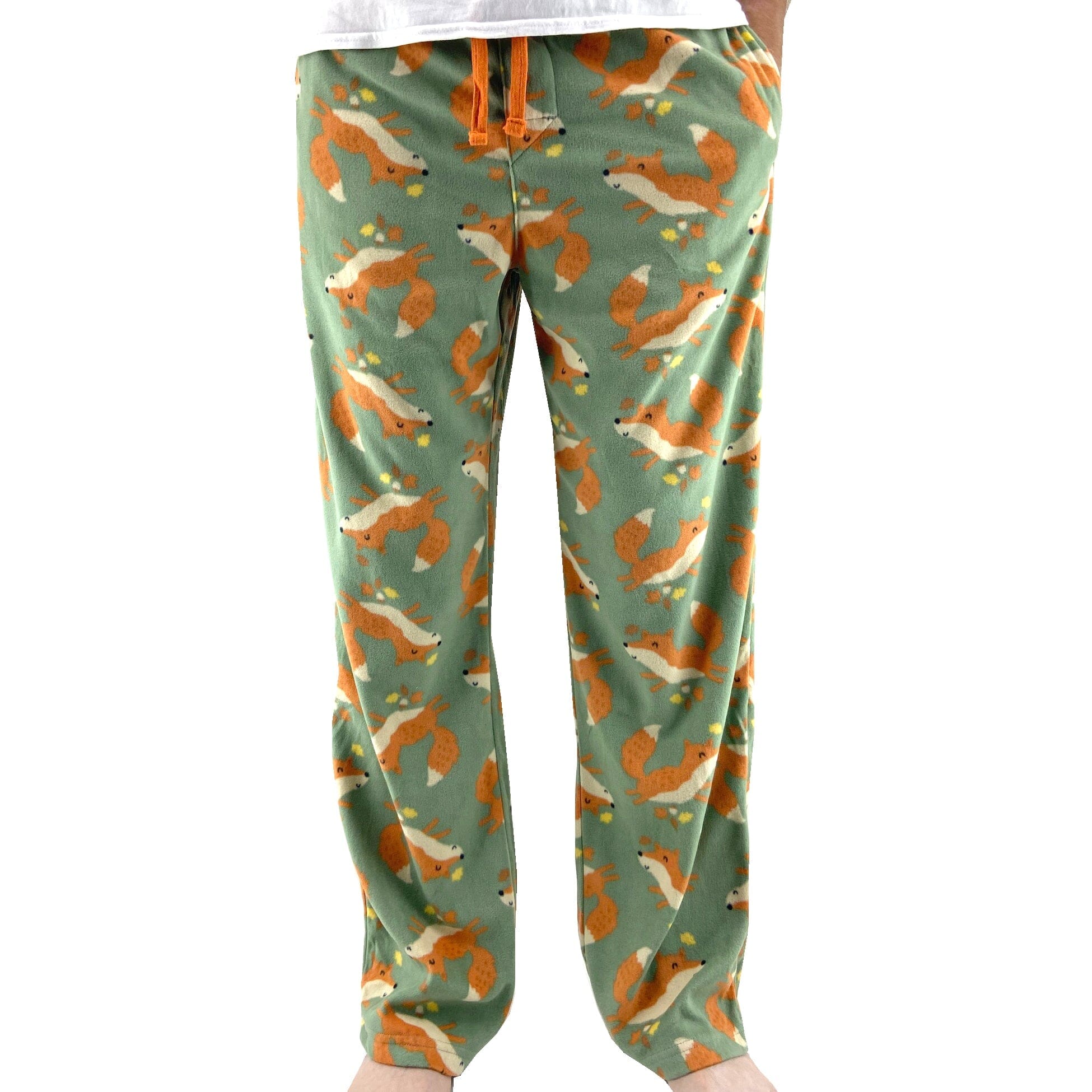 Orange Fox All Over Print Pajama Pants For Men. Shop Fox Lounge Pants