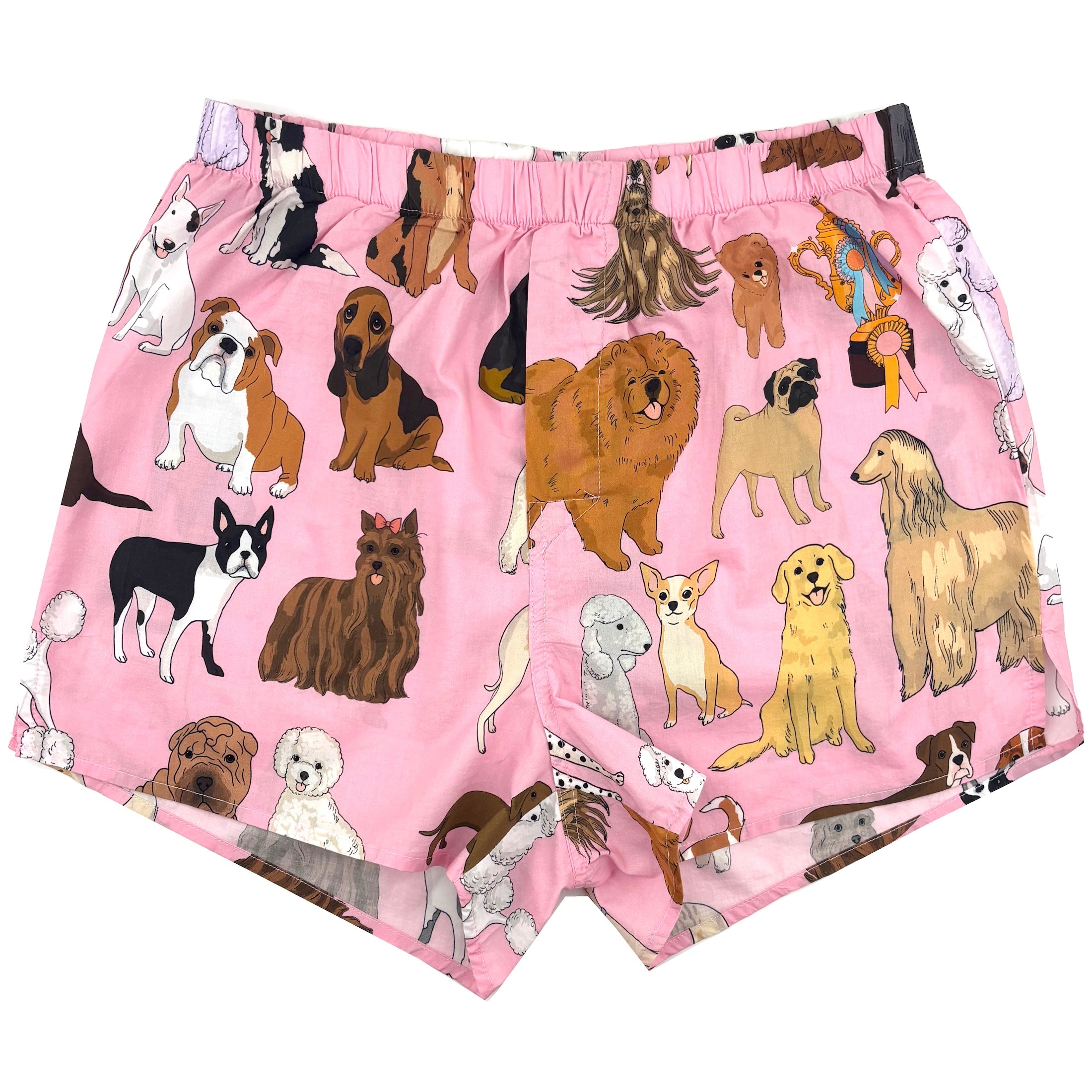 Men's Light Pink Dog Show Themed Dog Breed Patterned Boxer Shorts