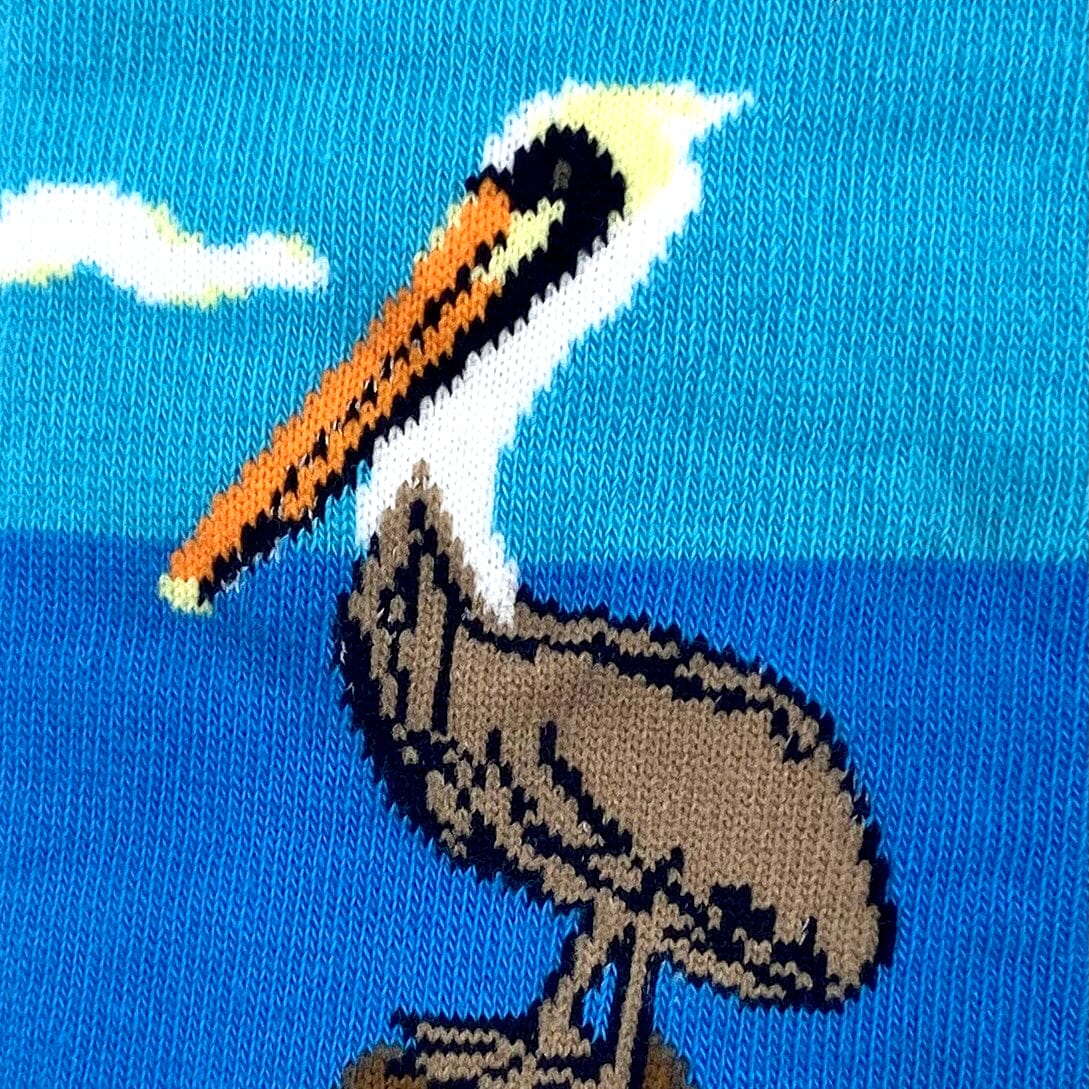 Unisex Bright Blue Pelican Water Bird Patterned Long Novelty Socks