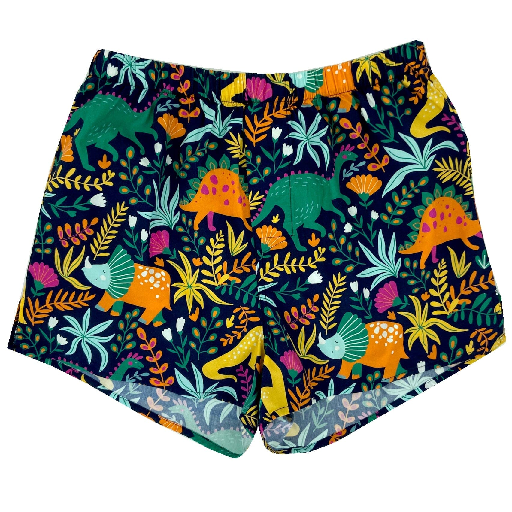 Men's Colorful Floral Dinosaur Print Jurassic Boxer Shorts for Adults