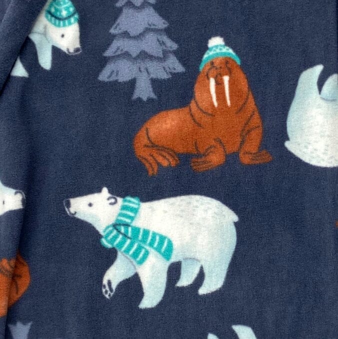 Men's Fun Polar Bear & Walrus All Over Print Long Fleece Pajama Pants