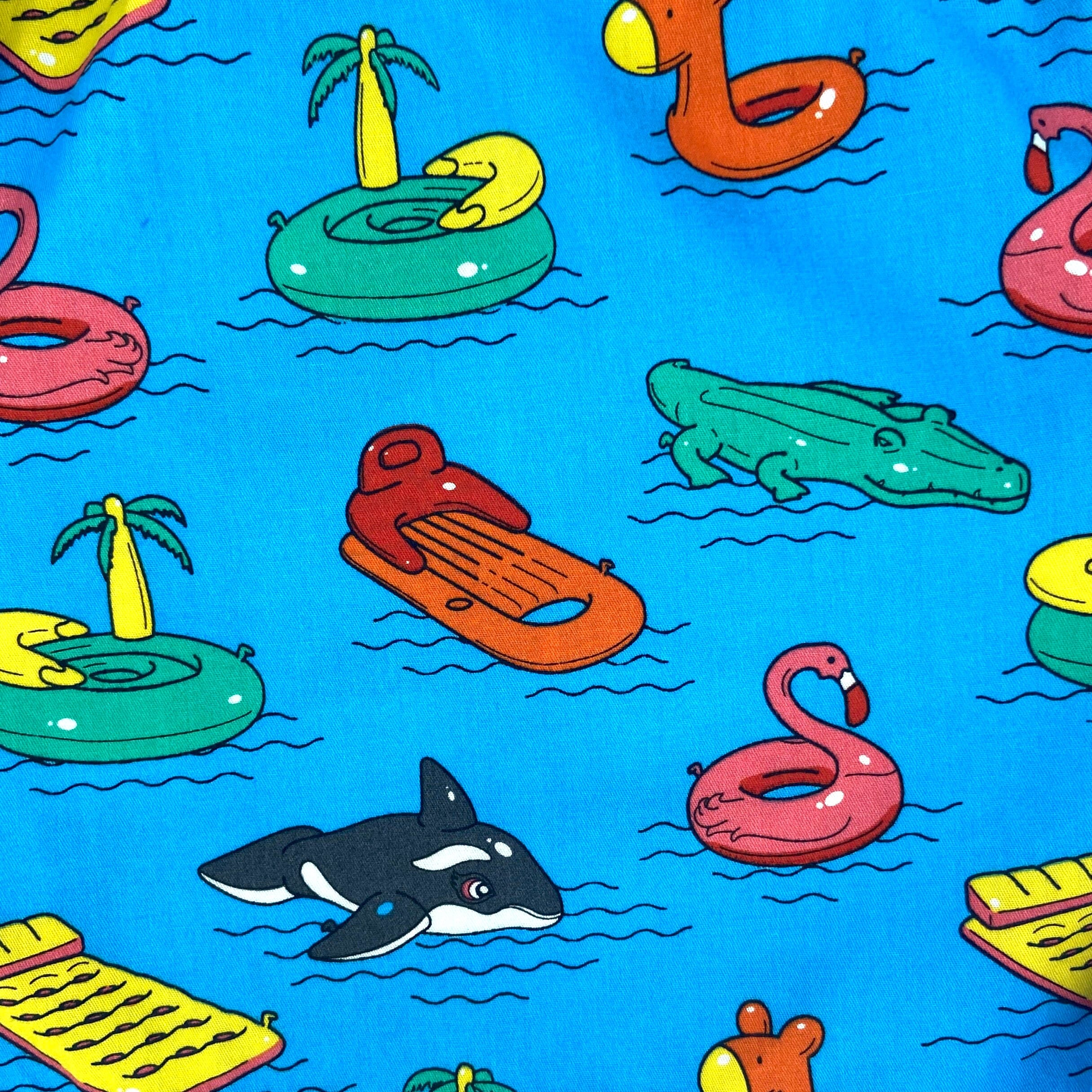 Men's Summer Beach Party Flamingo Pool Float Patterned Boxer Shorts 