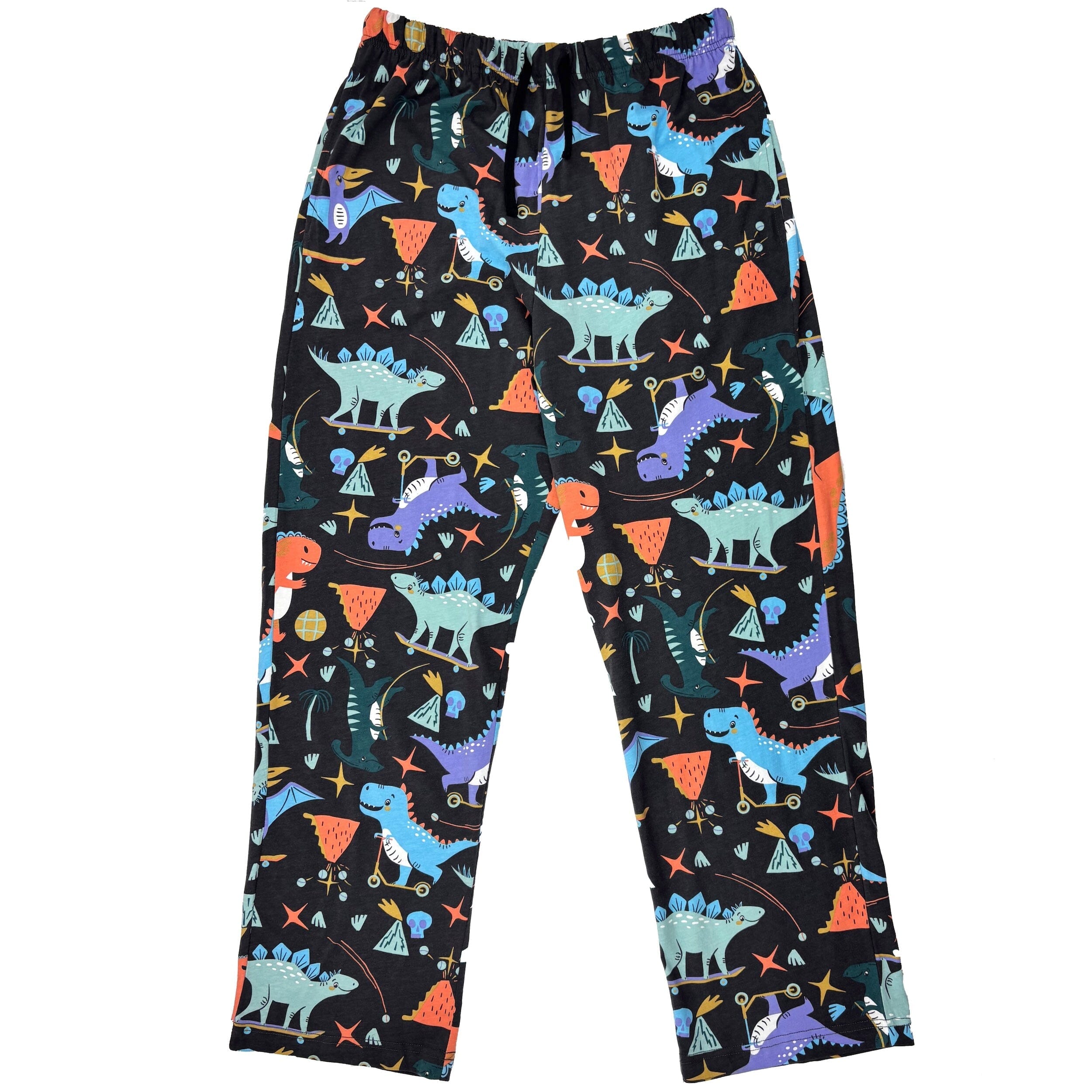 Men's Skateboarding Stegosaurus Cartoon Dinosaur Print Pajama Pants