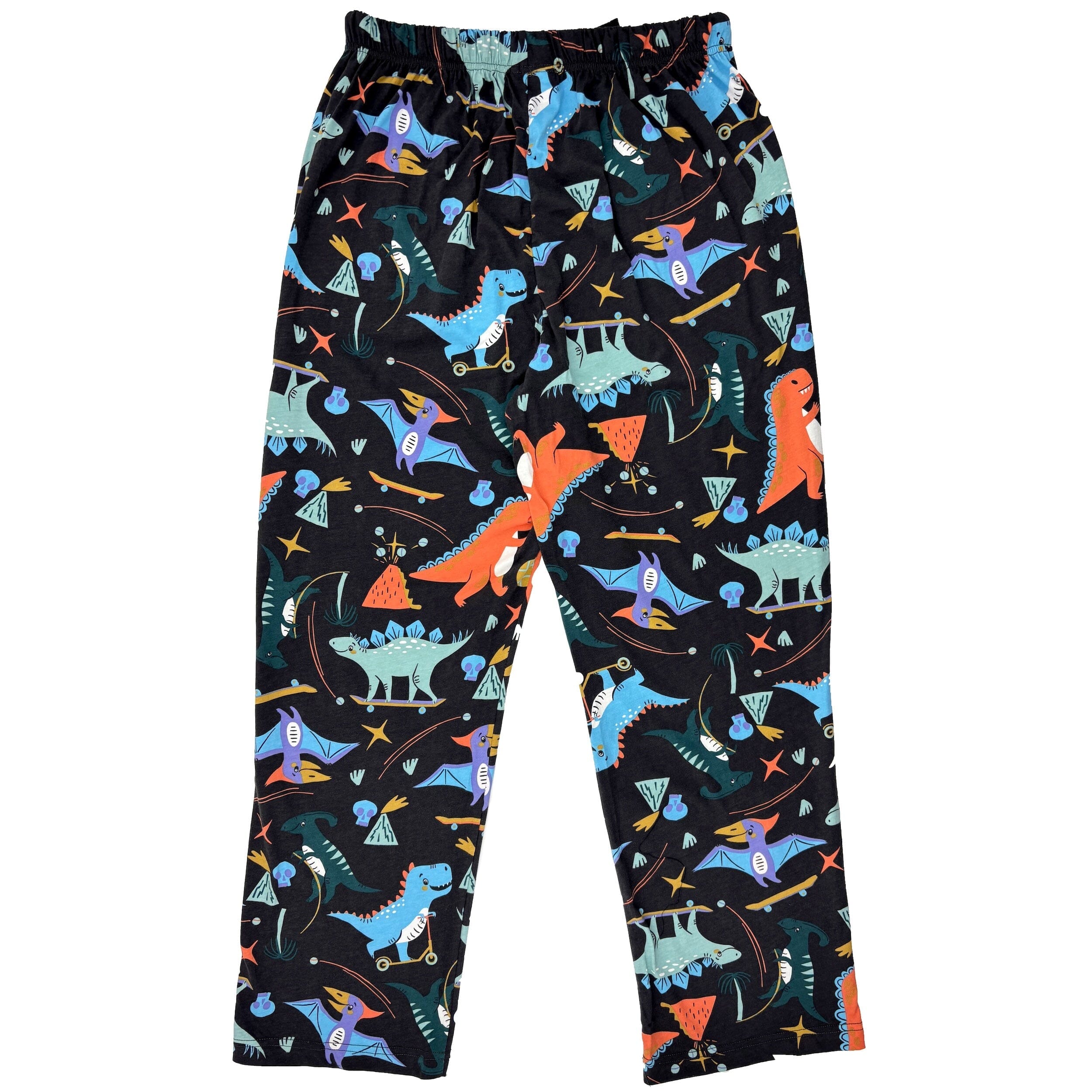 Men's Skateboarding Stegosaurus Cartoon Dinosaur Print Pajama Pants
