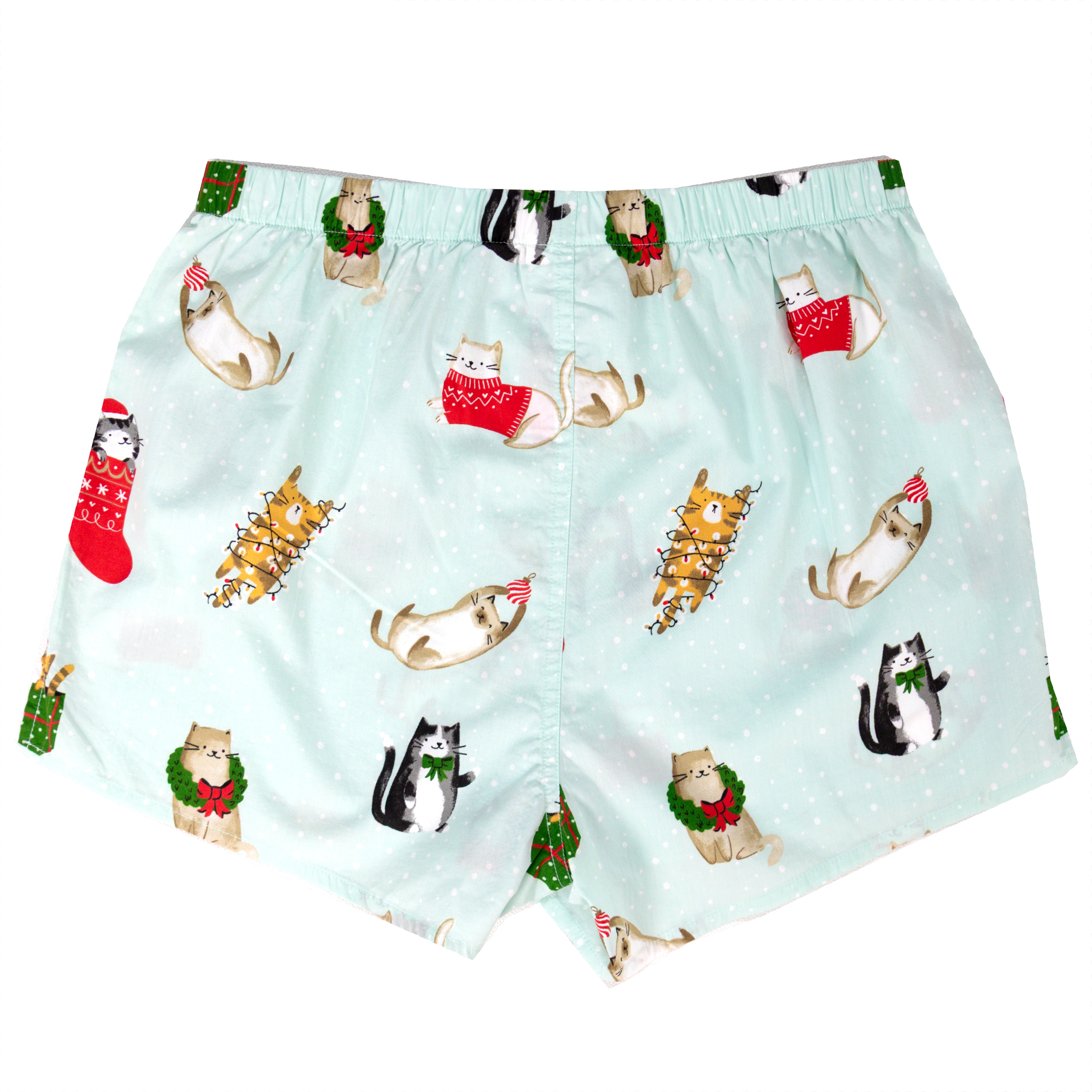 Christmas Themed Kitty Cats Surrounded by Xmas Ornaments Boxer Shorts