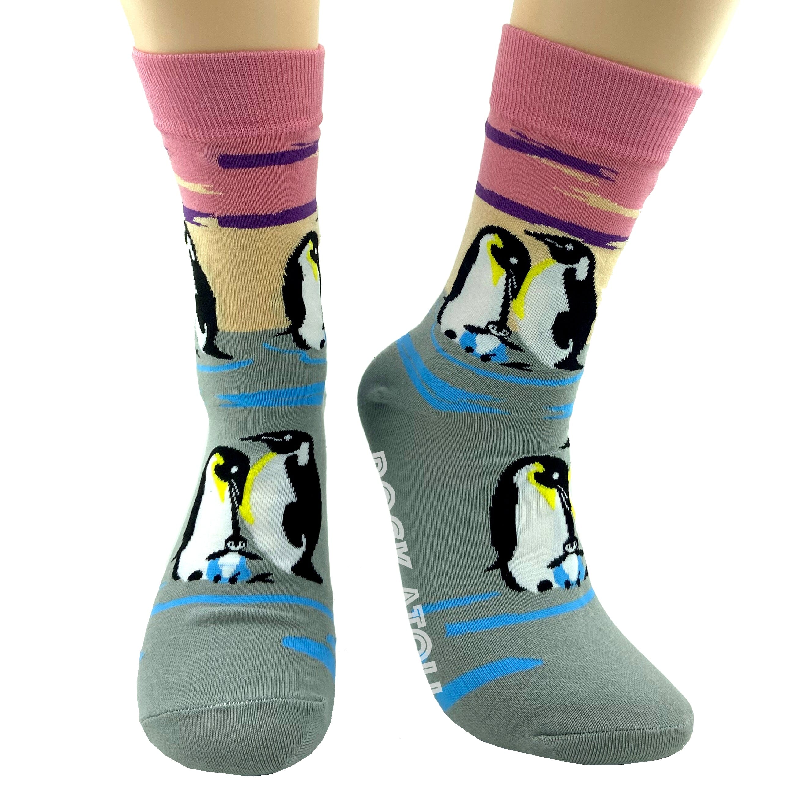 Adorable King Penguin Family All Over Pattern Women's Novelty Socks