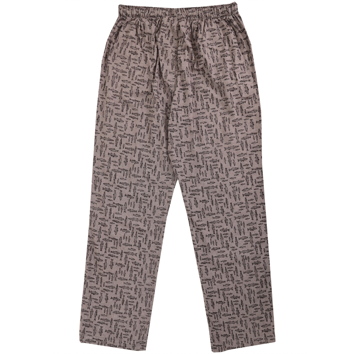 Men's Cotton Fishing Themed Fish All Over Print Flannel Pajama Pants