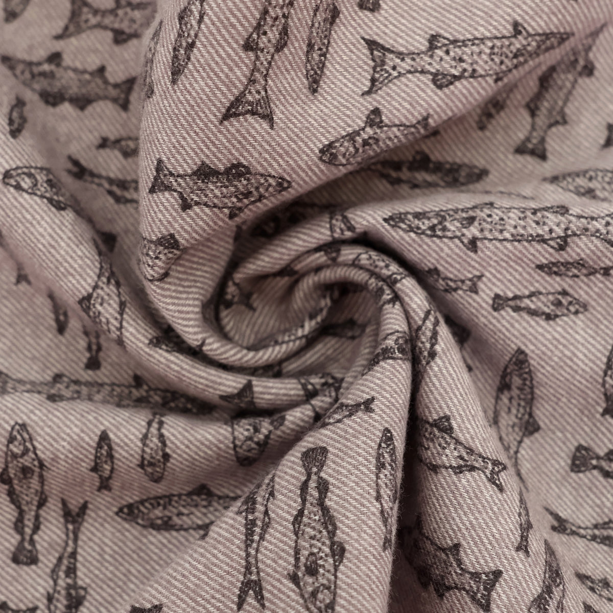 Men's Cotton Fishing Themed Fish All Over Print Flannel Pajama Pants