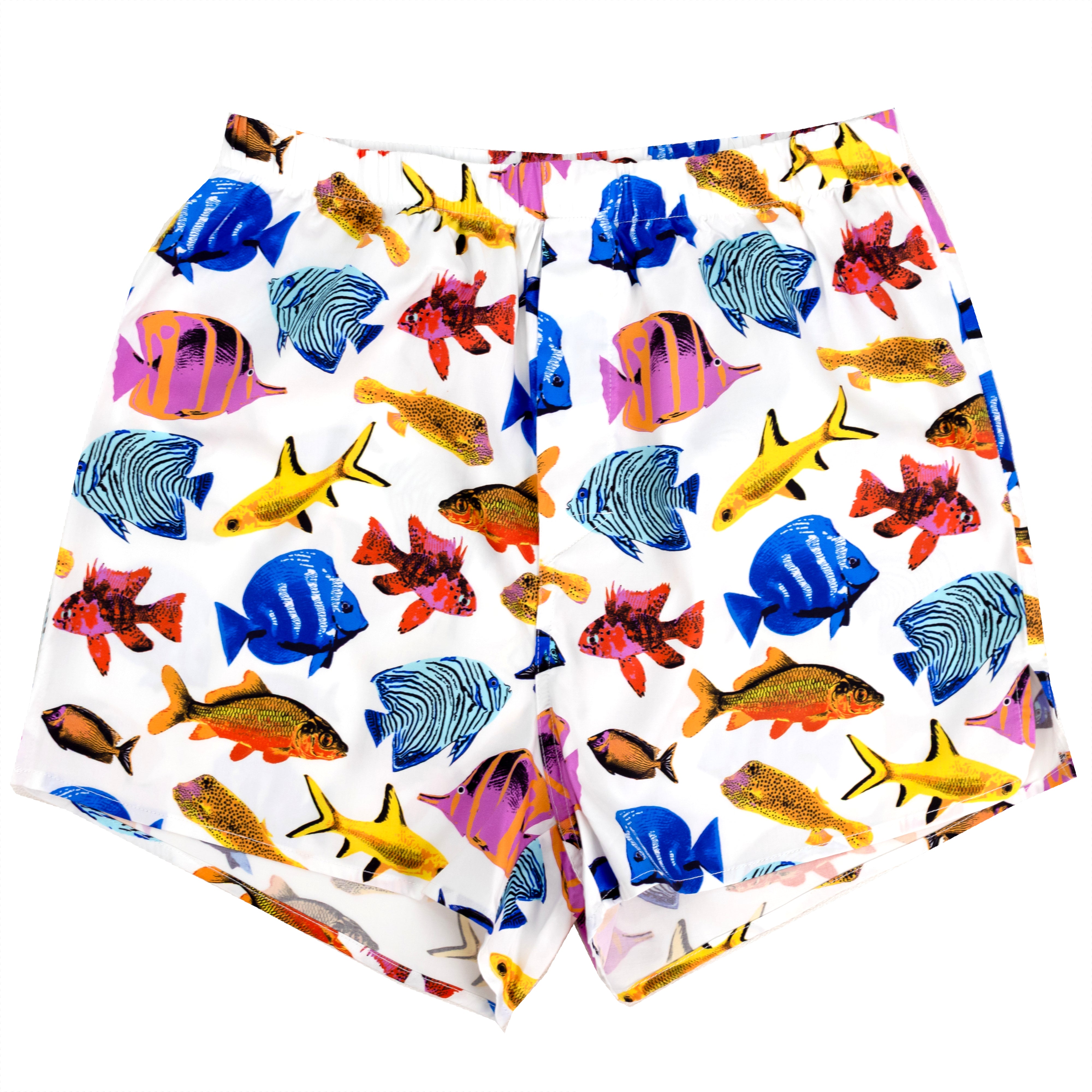 Colorful Mens Tropical Fish All Over Print Cotton Boxer Shorts Undies. Comfy Breathable Cotton. Buy Online Now!