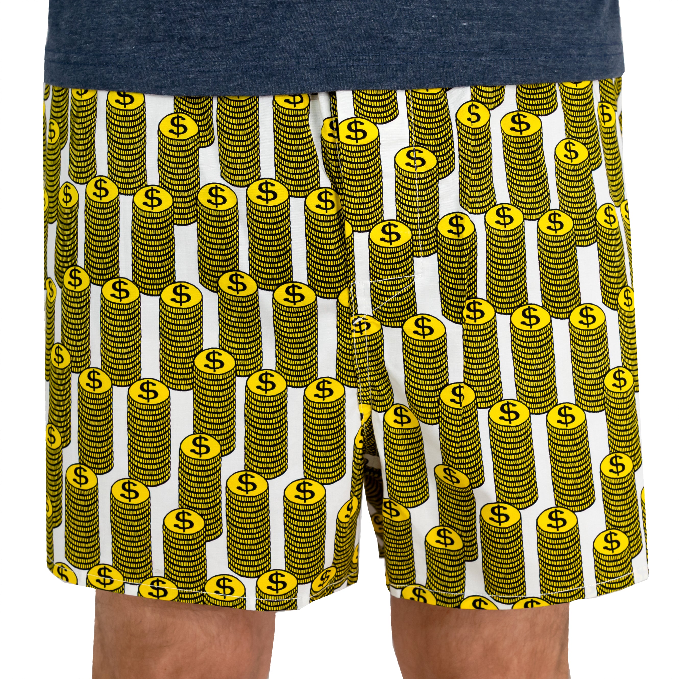 Men's Money Stacked Gold Coins Cash All Over Print Cotton Boxer Shorts