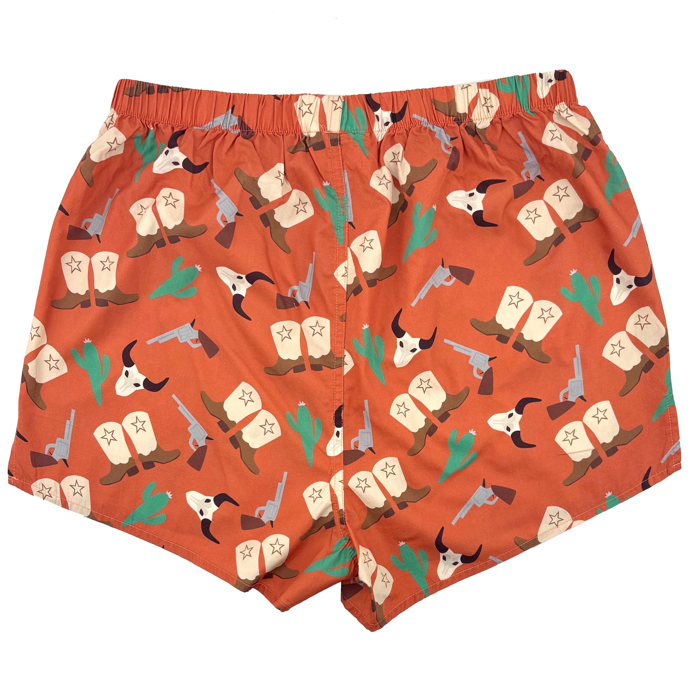 Mens Texas Themed Western Icons Cowboy Boots Patterned Boxer Shorts