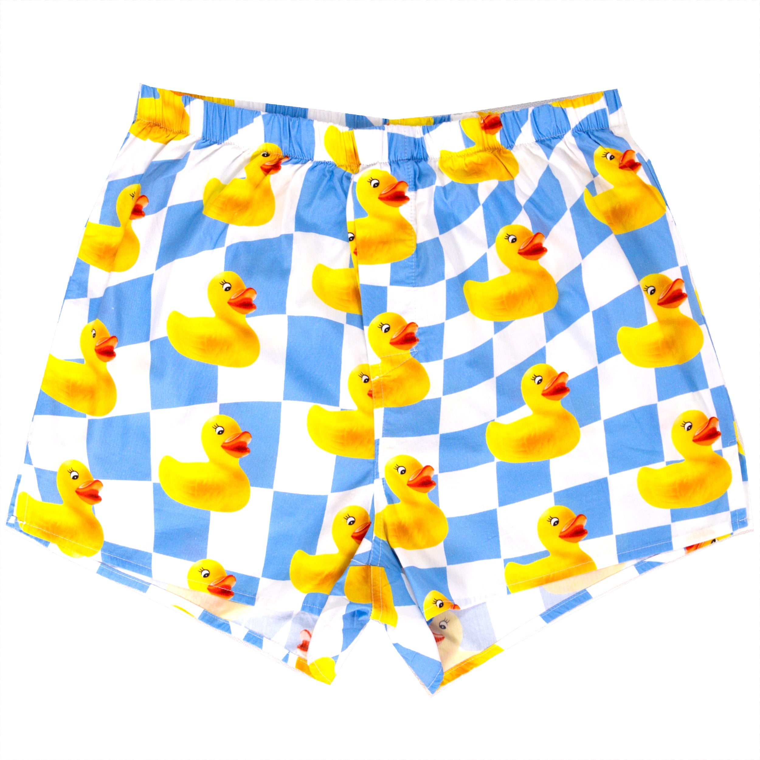 Classic Yellow Rubber Ducky Patterned Cotton Boxer Shorts Underwear