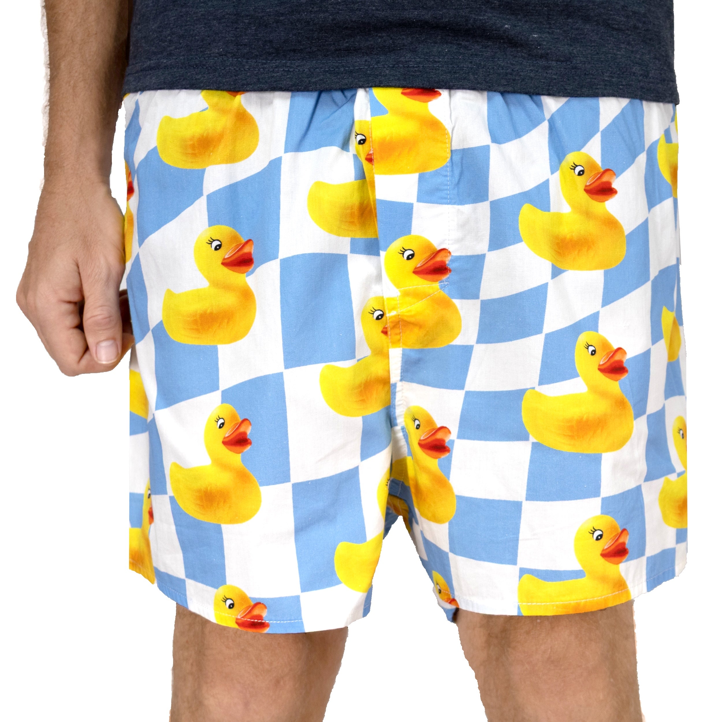 Classic Yellow Rubber Ducky Patterned Cotton Boxer Shorts Underwear