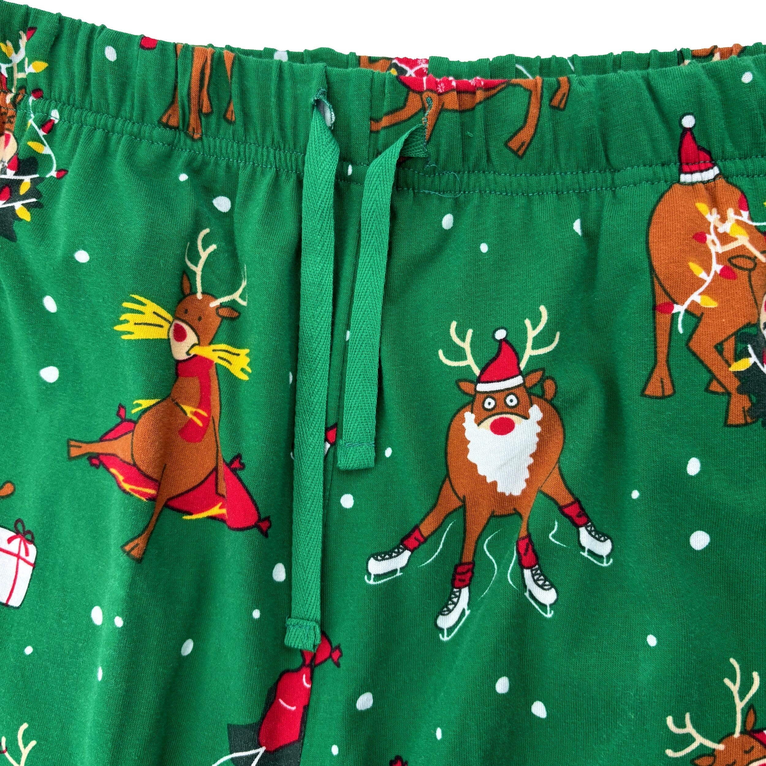 Men's Christmas Rudolph Reindeer All Over Print Long Cotton PJ Pants