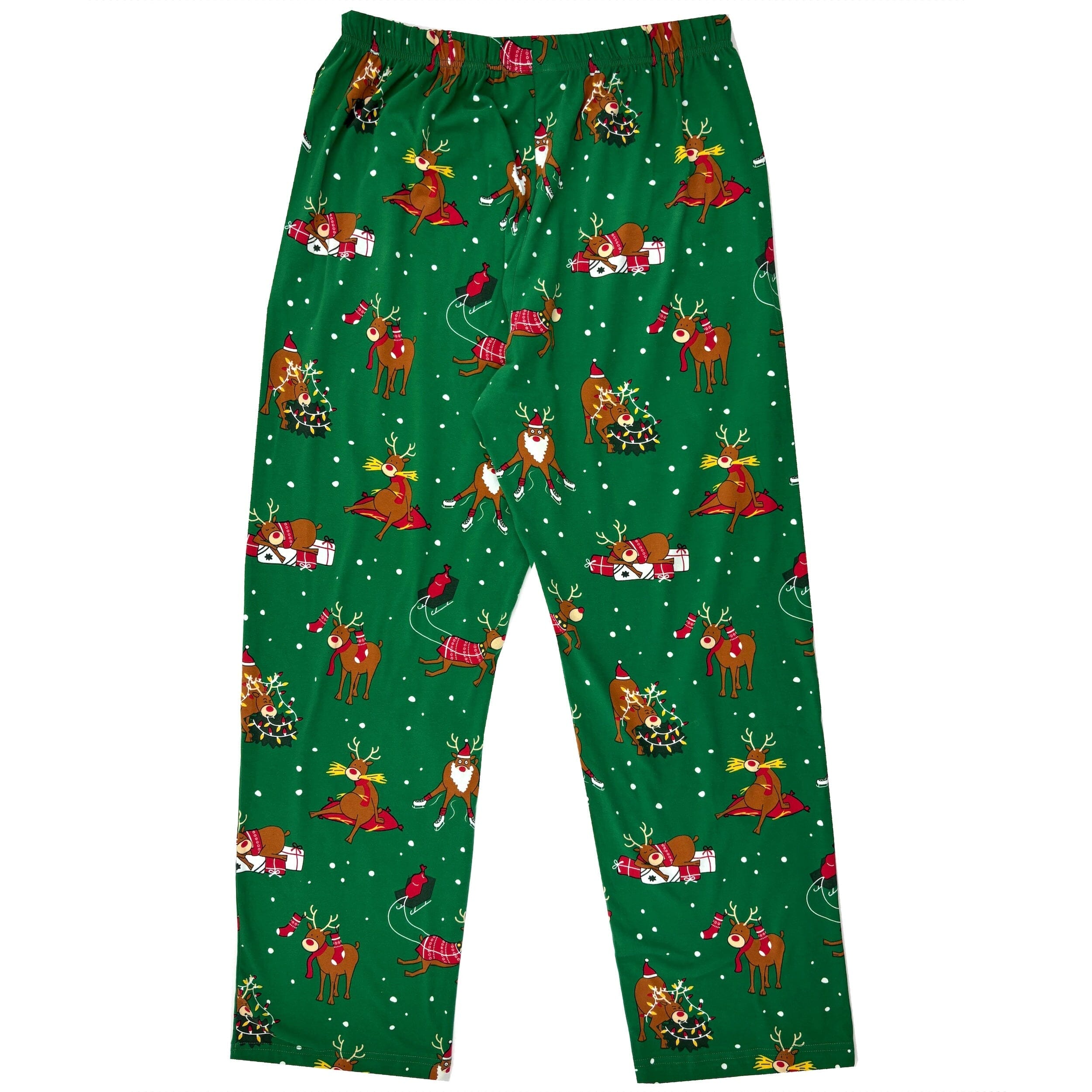 Men's Christmas Rudolph Reindeer All Over Print Long Cotton PJ Pants
